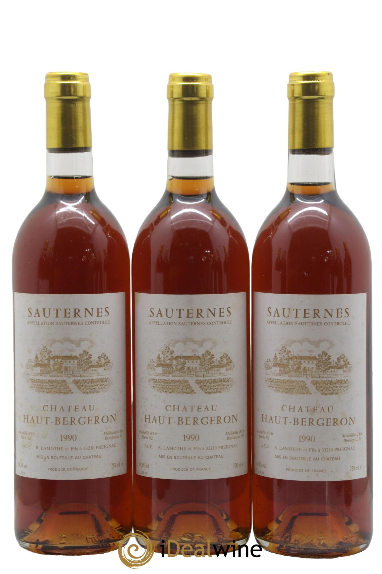 Château Haut-Bergeron 1990 - Posten von 3 Flaschen - 0