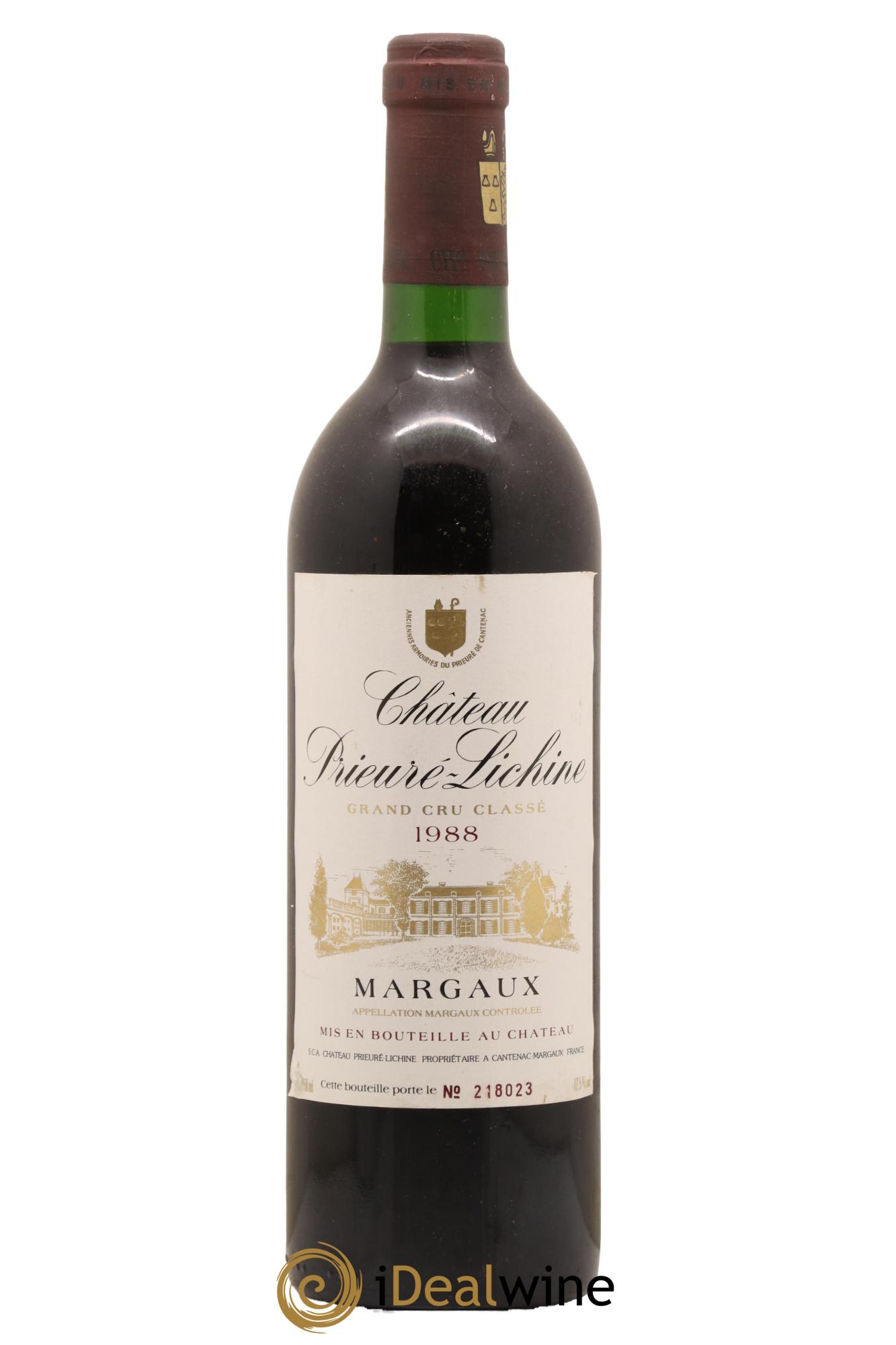 Château Prieuré Lichine 4ème Grand Cru Classé 1988 - Lot de 1 bouteille - 0