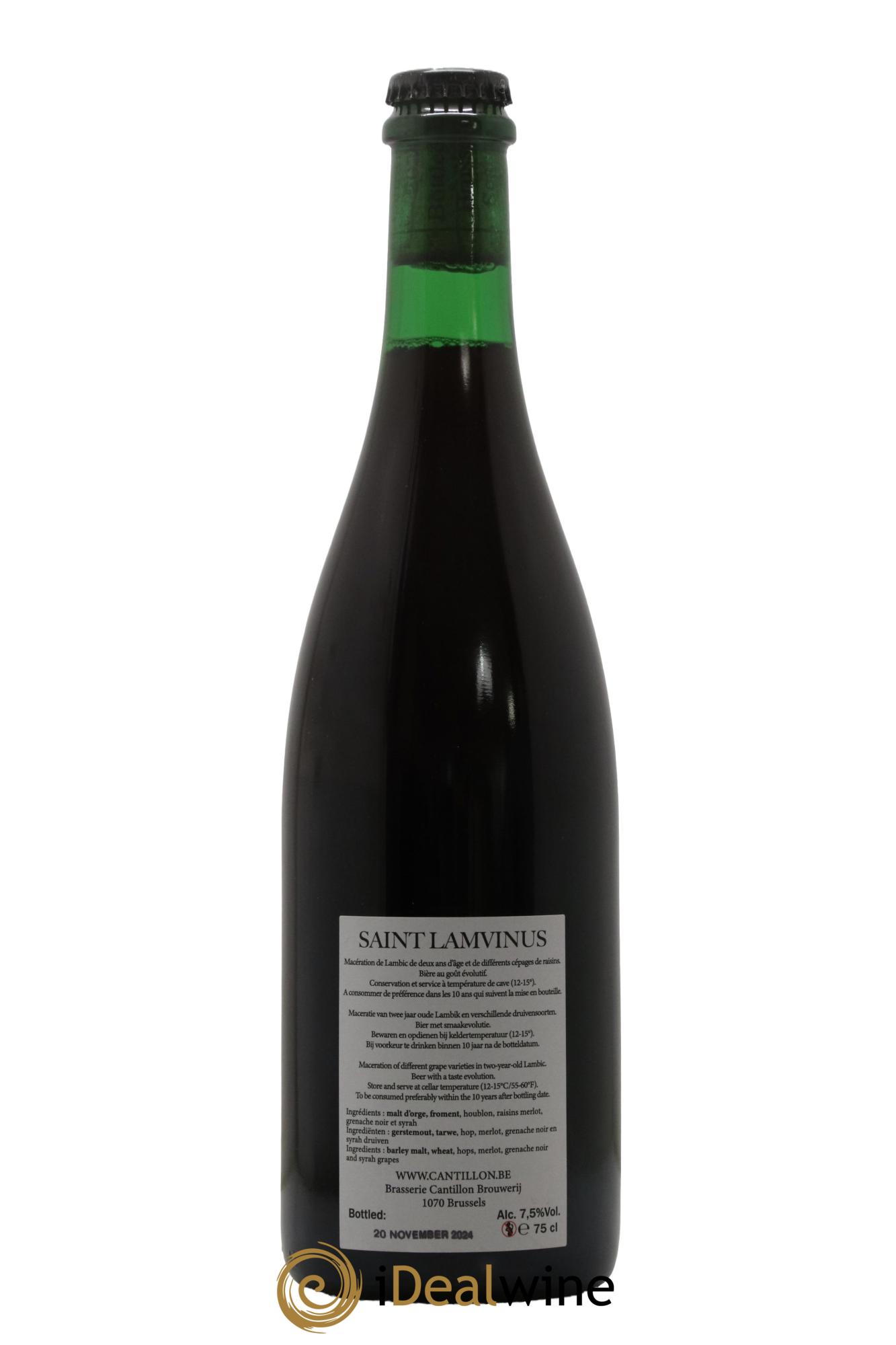 Bière Saint-Lamvinus Gueuze Cantillon - Lot de 1 bouteille - 1