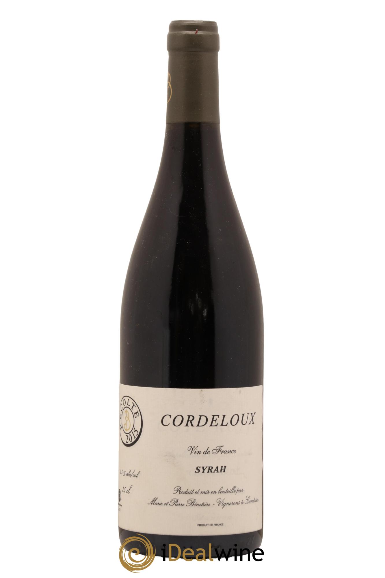 Vin de France Syrah Cordeloux Marie et Pierre Bénetière (Domaine) 2015 - Lot de 1 bouteille - 0