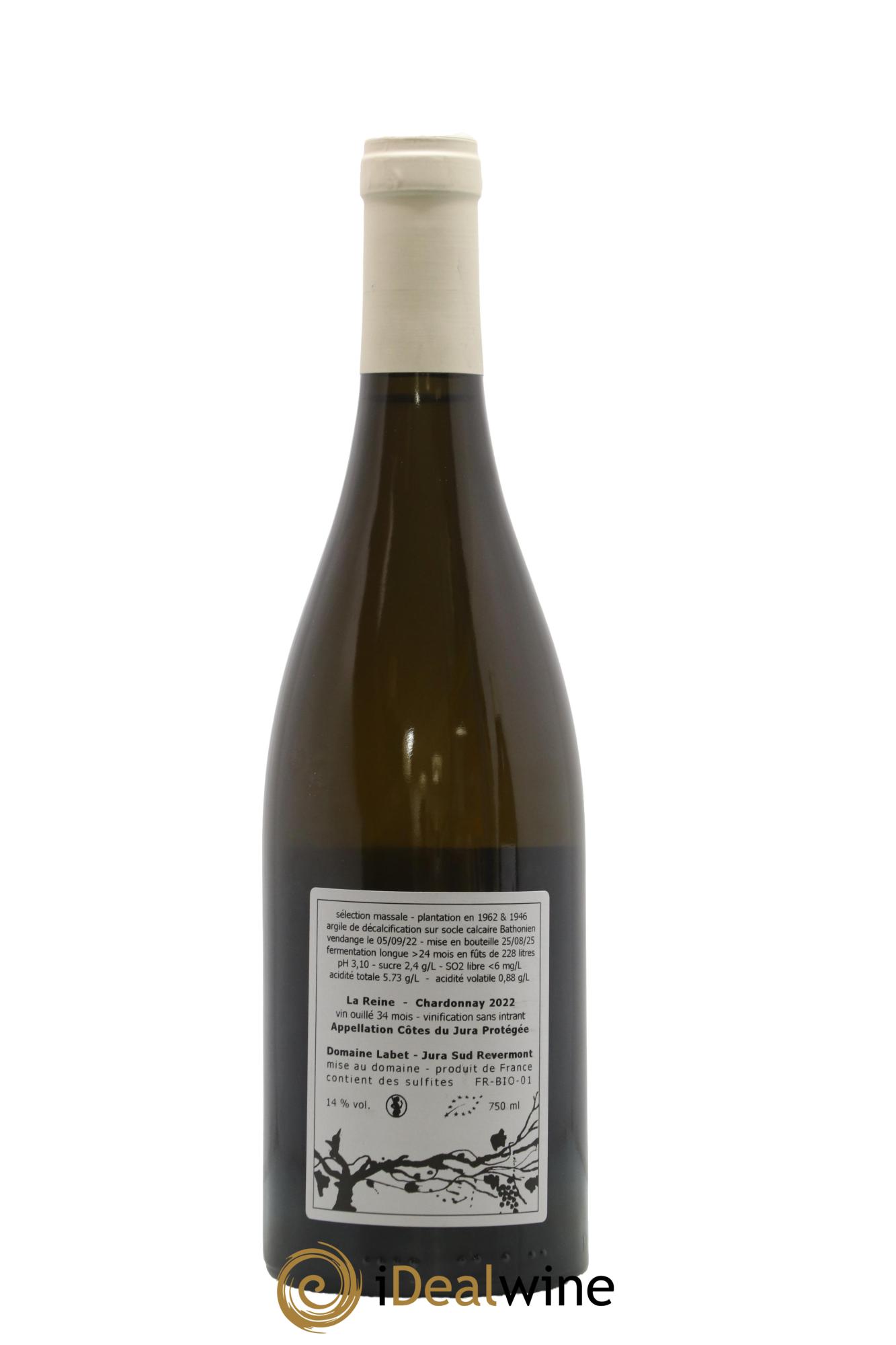 Côtes du Jura Chardonnay La Reine Romain - Julien  - Charline Labet 2022 - Lot de 1 bouteille - 1