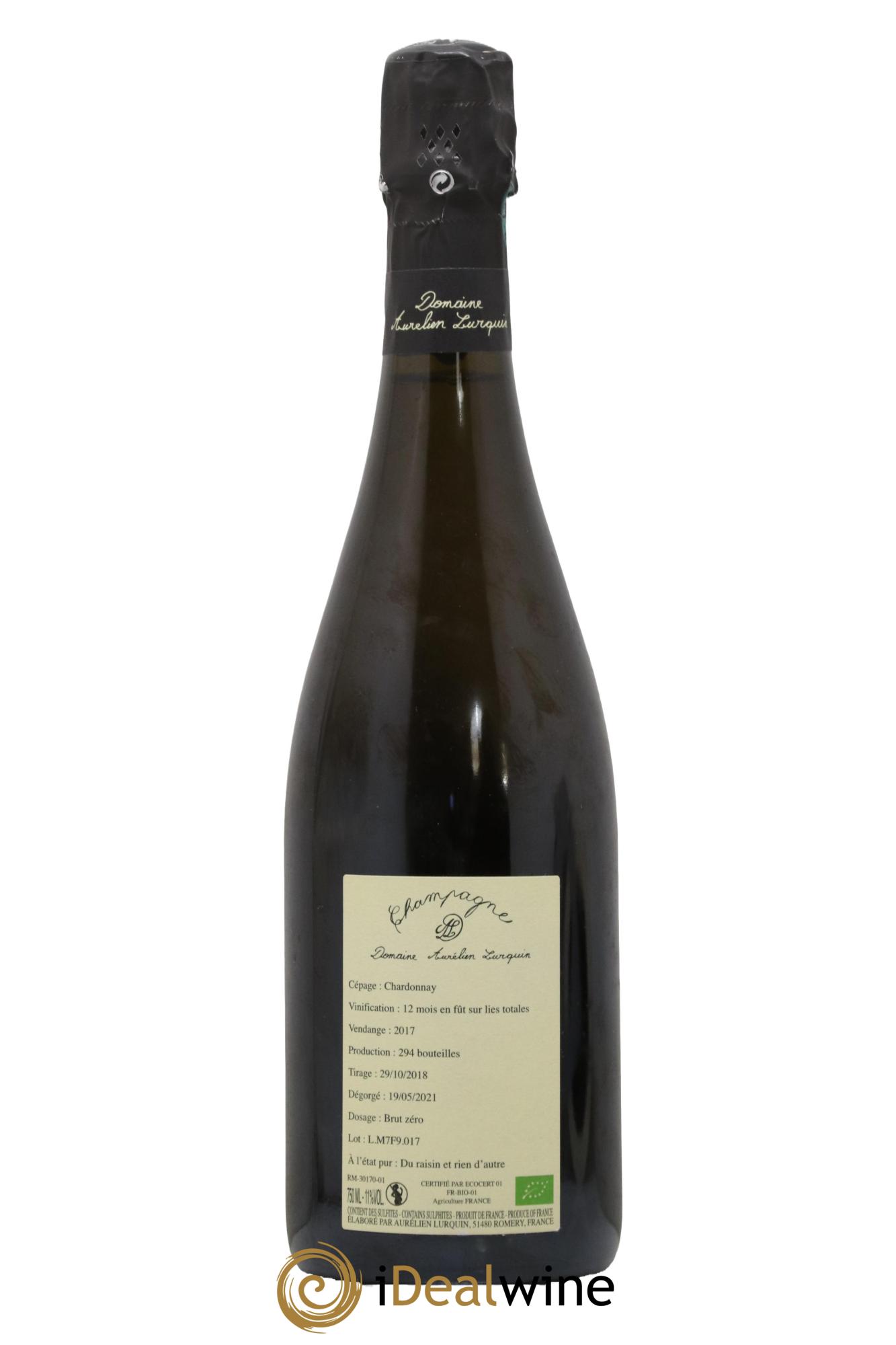 Chardonnay A l'Etat Pur Aurélien Lurquin 2017 - Lot de 1 bouteille - 1