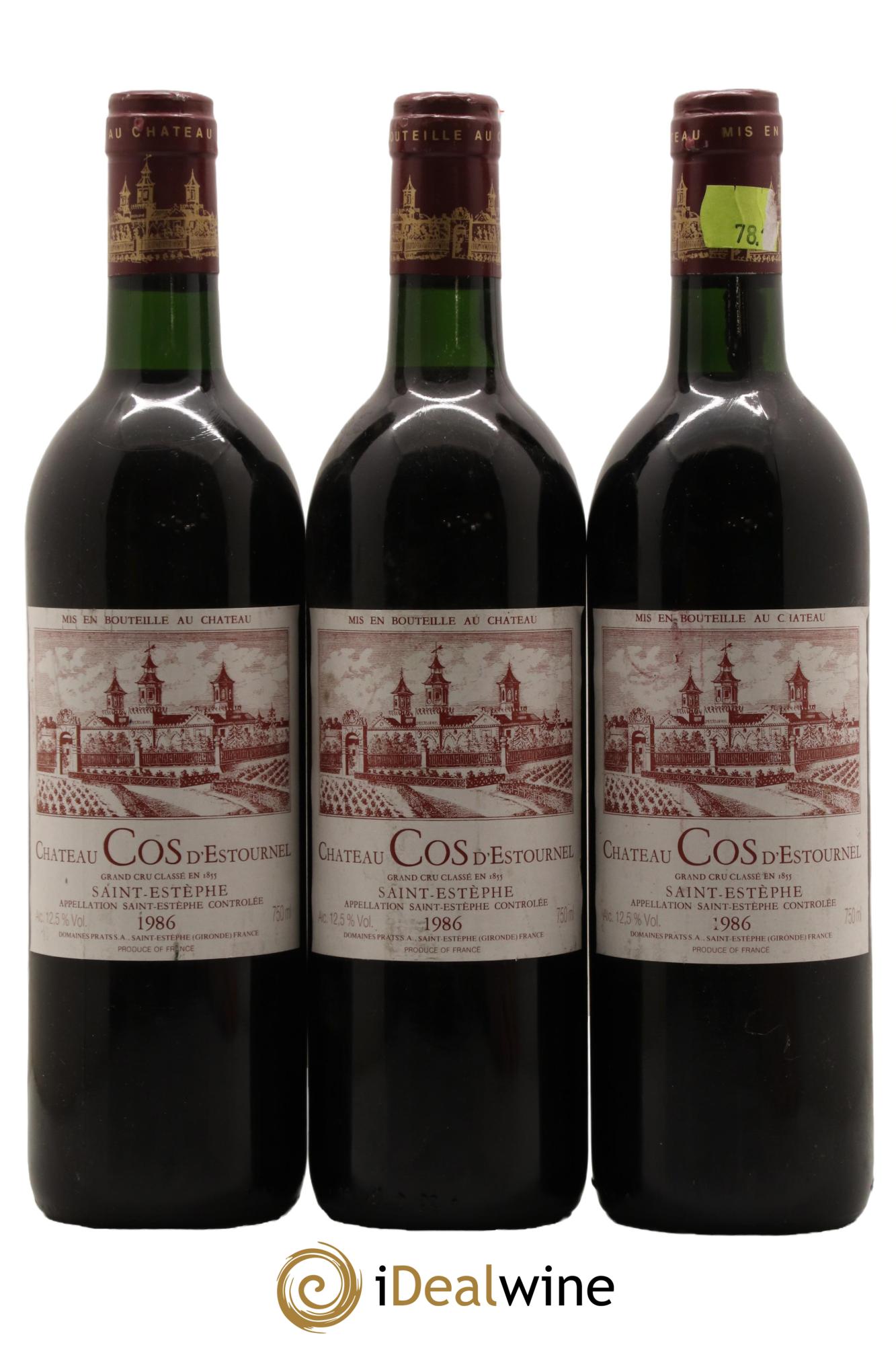 Cos d'Estournel 2ème Grand Cru Classé 1986 - Lot de 3 bouteilles - 0