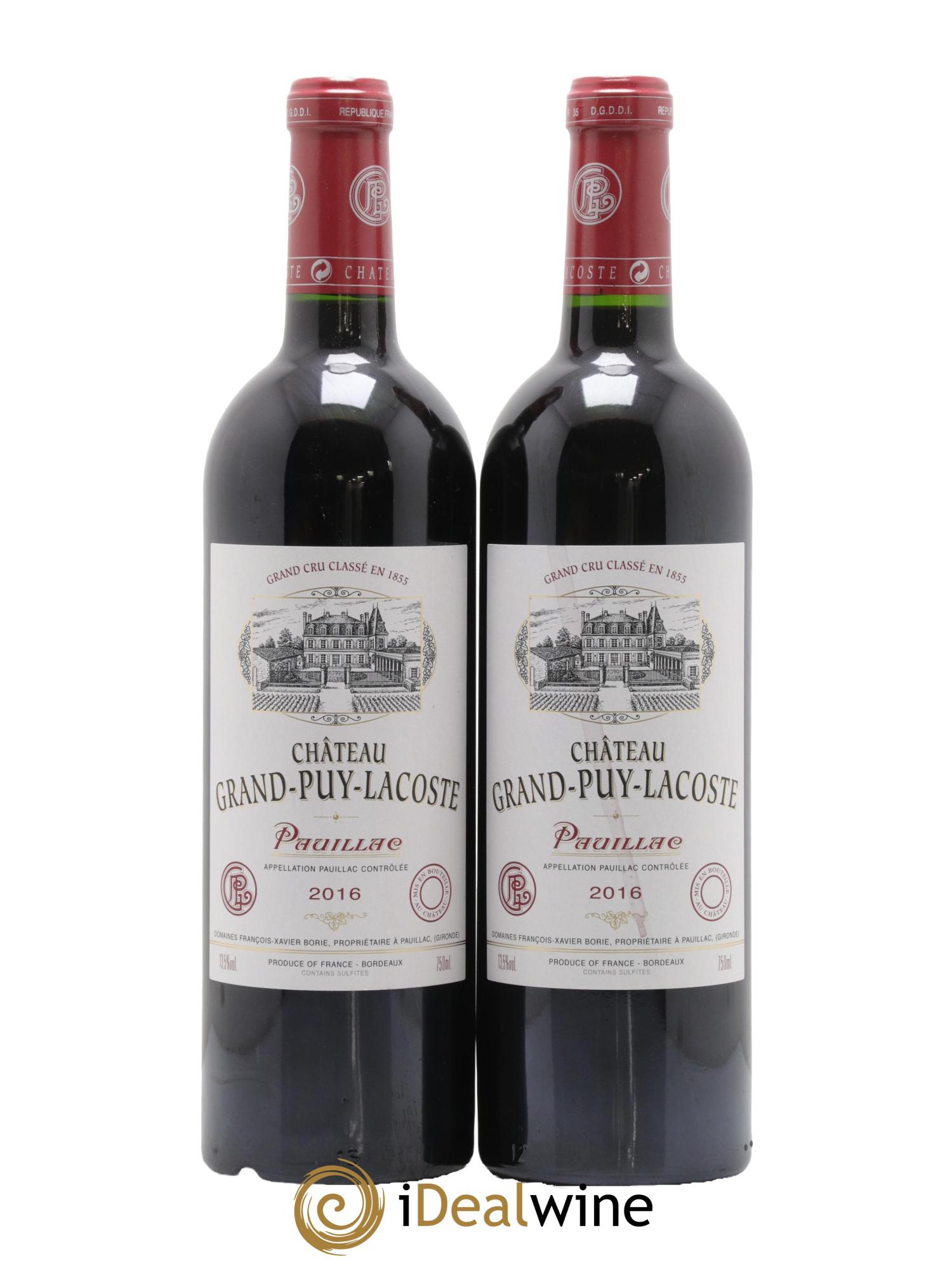Château Grand Puy Lacoste 5ème Grand Cru Classé 2016 - Lot de 2 bouteilles - 0