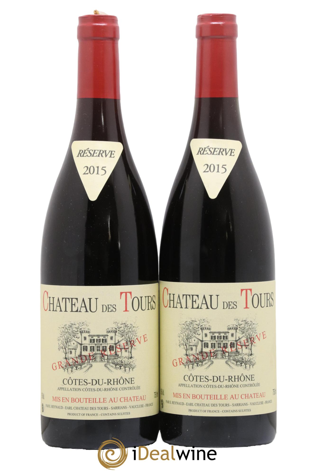 Côtes-du-Rhône Château des Tours Grande Réserve Emmanuel Reynaud 2015 - Lot de 2 bouteilles - 0