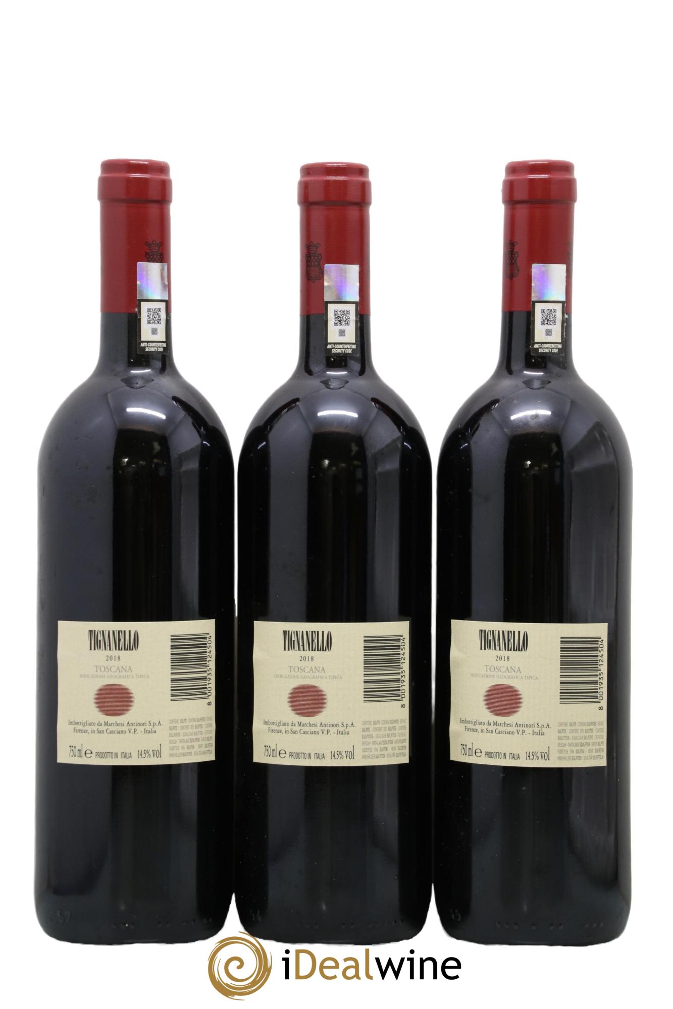 Toscana IGT Tignanello Tenuta Tignanello - Marchesi Antinori 2018 - Lot of 3 bottles - 1