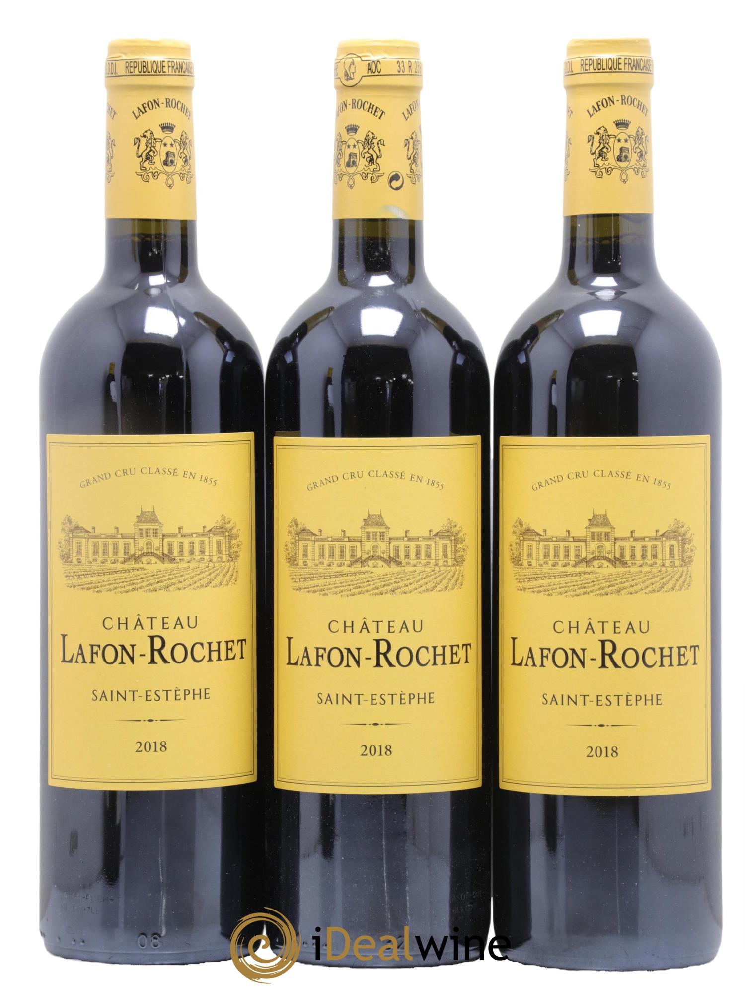 Château Lafon Rochet 4ème Grand Cru Classé 2018 - Lot de 3 bouteilles - 0
