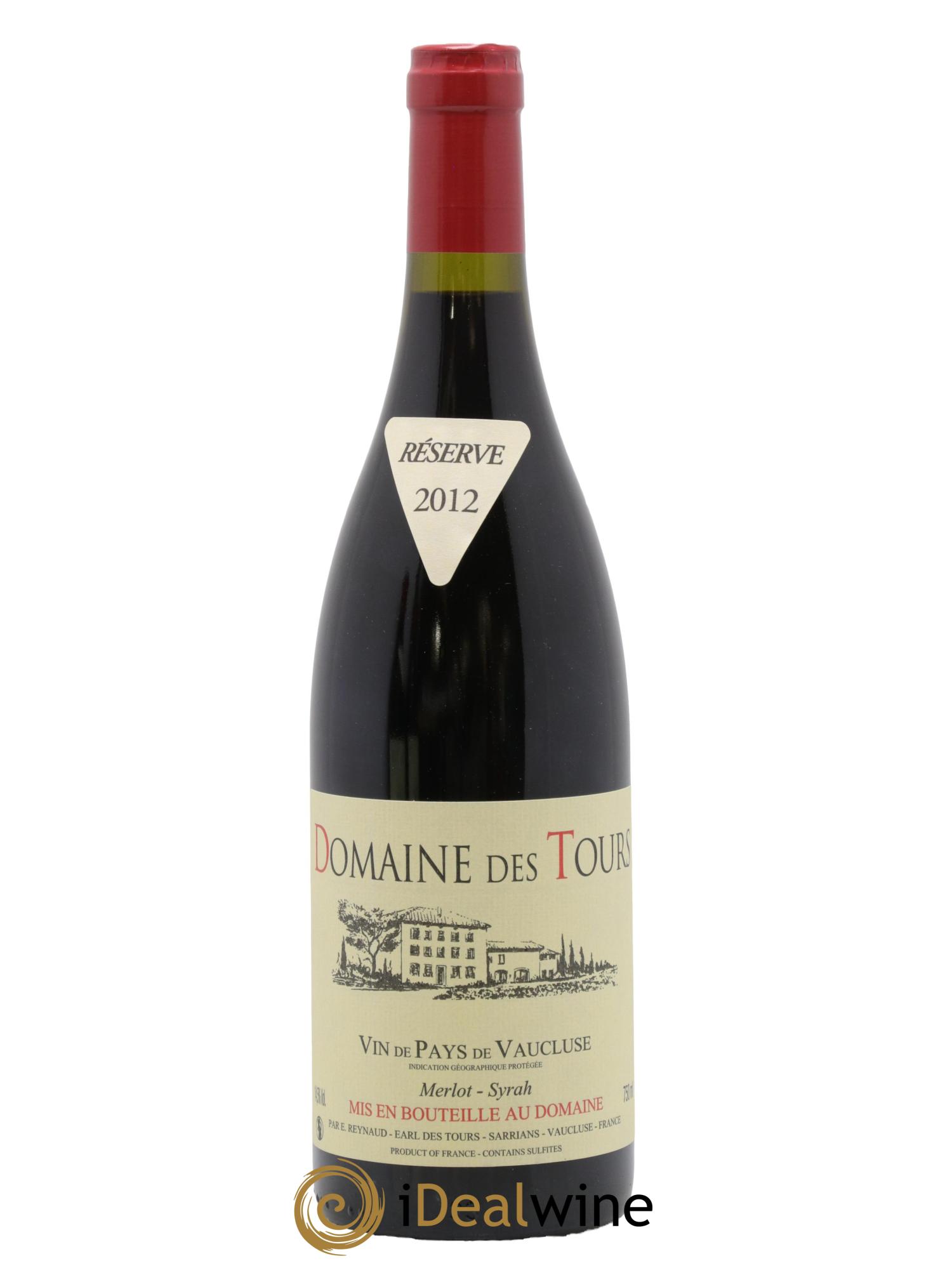 Vaucluse Domaine des Tours Merlot-Syrah Emmanuel Reynaud 2012 - Lot de 1 bouteille - 0