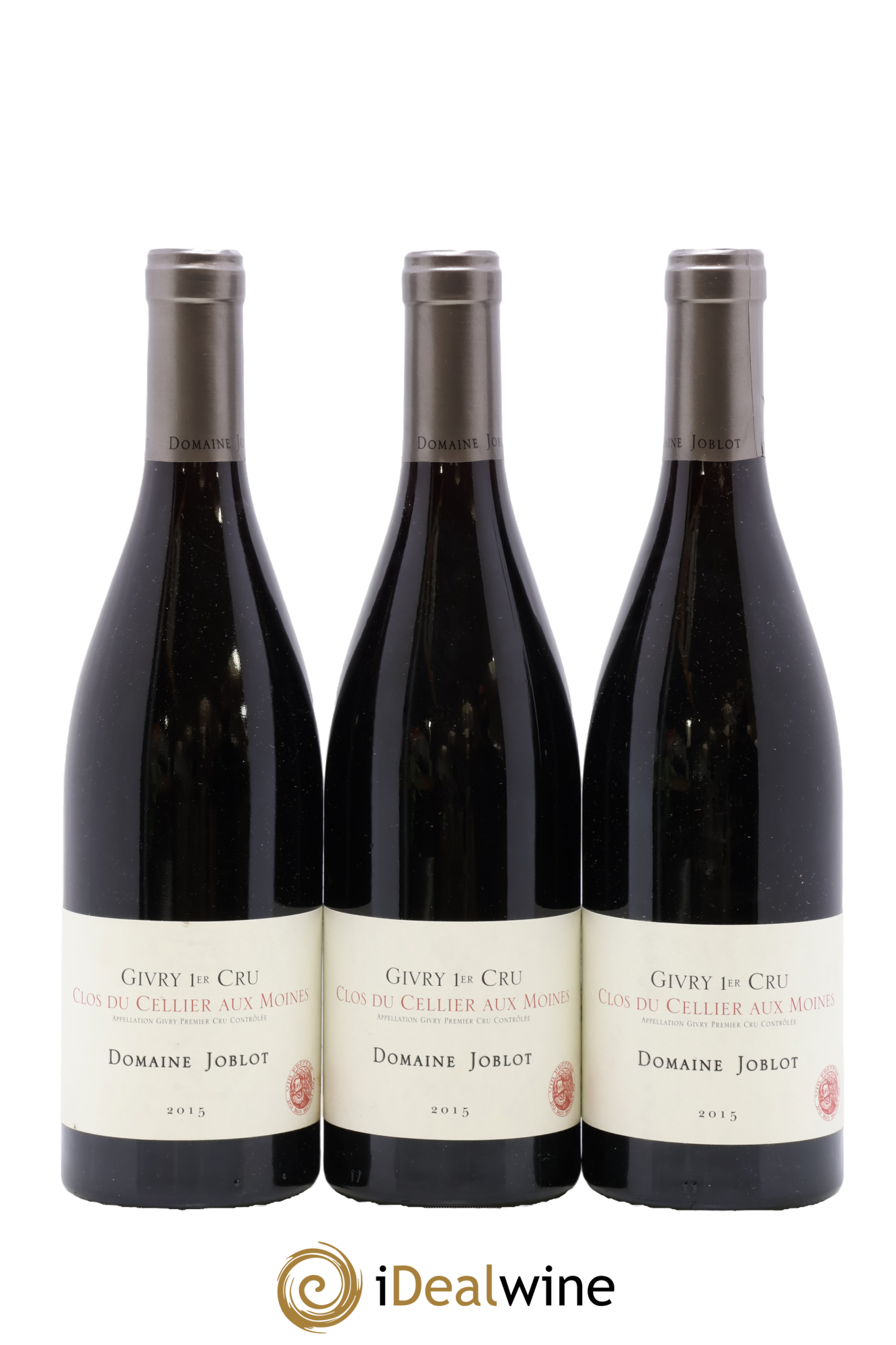 Givry 1er Cru Clos du Cellier aux Moines Joblot (Domaine) 2015 - Posten von 3 Flaschen - 0