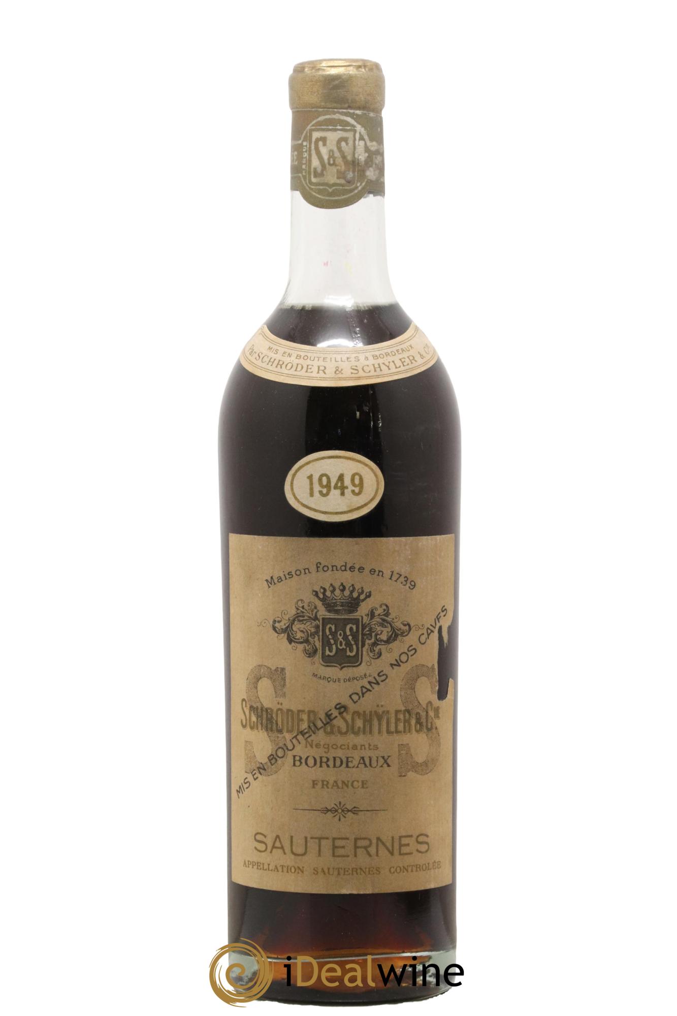 Sauternes Schröder & Schÿler & Cie 1949 - Lot de 1 bouteille - 0