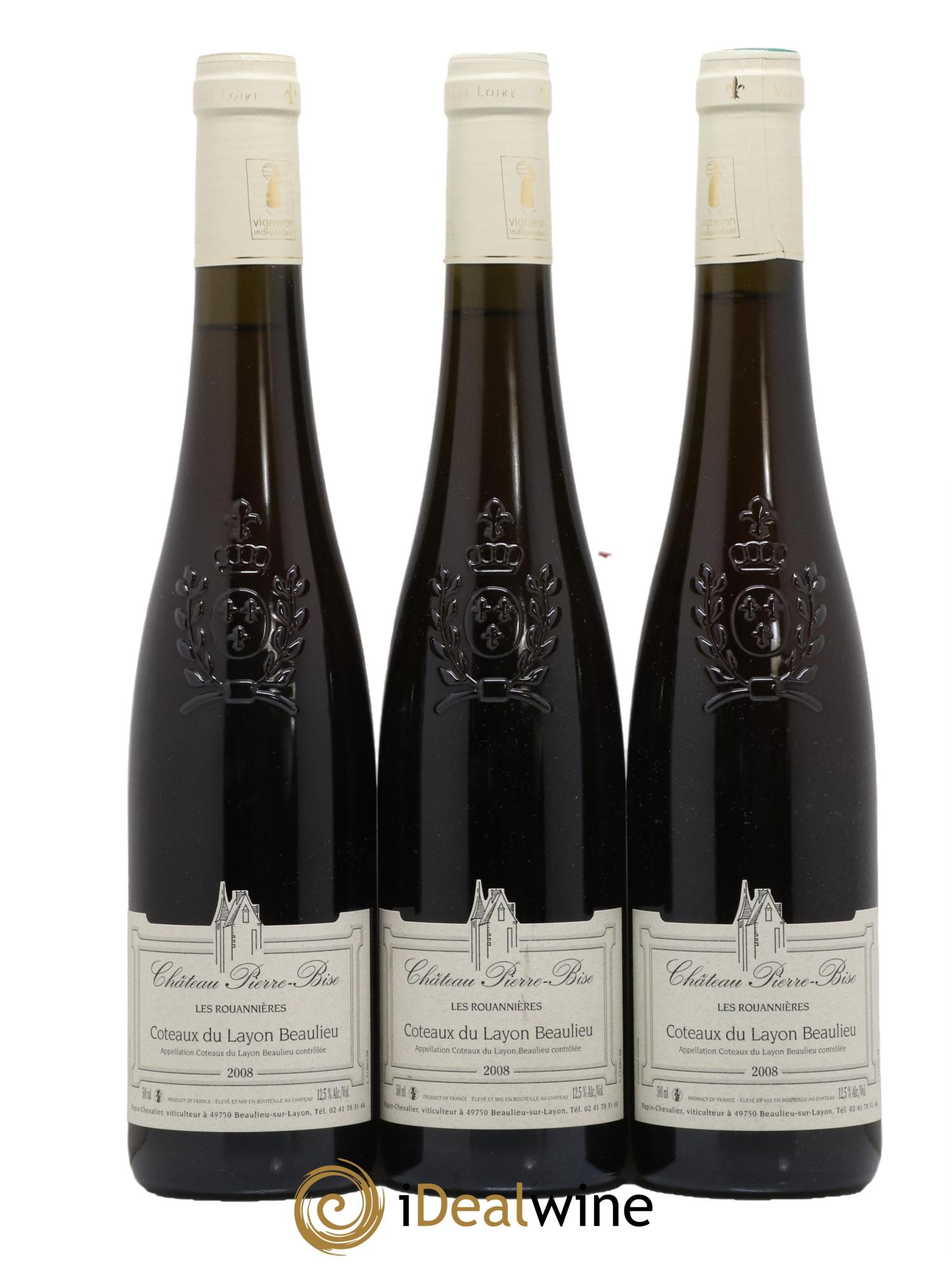 Coteaux du Layon Beaulieu Les Rouannières Château Pierre-Bise 2008 - Lot de 3 format 50cls - 0