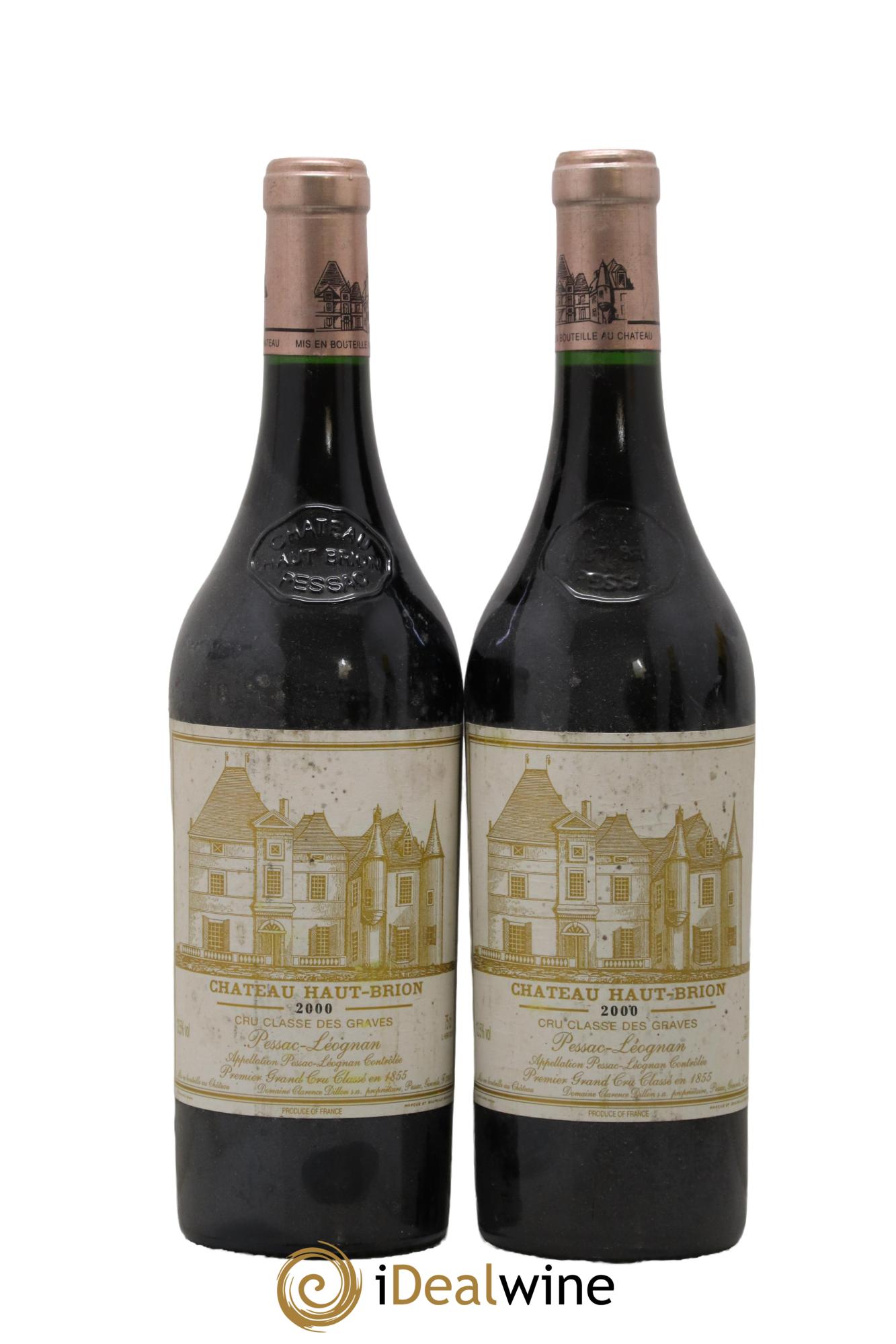 Château Haut Brion 1er Grand Cru Classé 2000 - Lotto di 2 bottiglie - 0