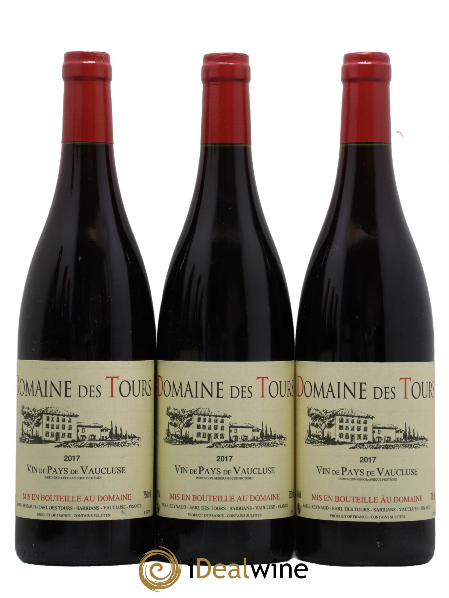 Vaucluse (Vin de Pays de Vaucluse) Domaine des Tours Emmanuel Reynaud 2017 - Lot de 3 bouteilles - 0