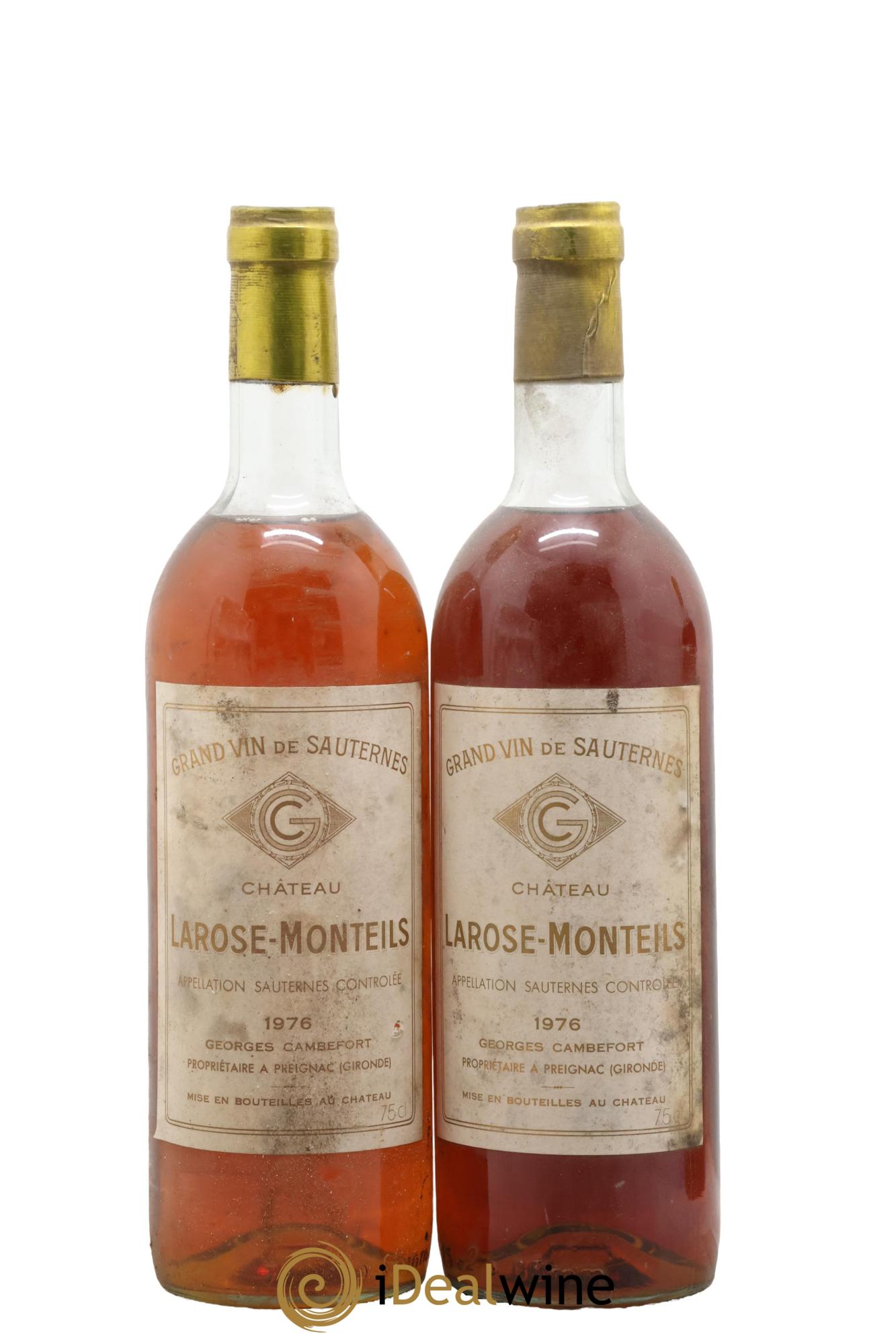 Sauternes Château Larose Monteils 1976 - Posten von 2 Flaschen - 0