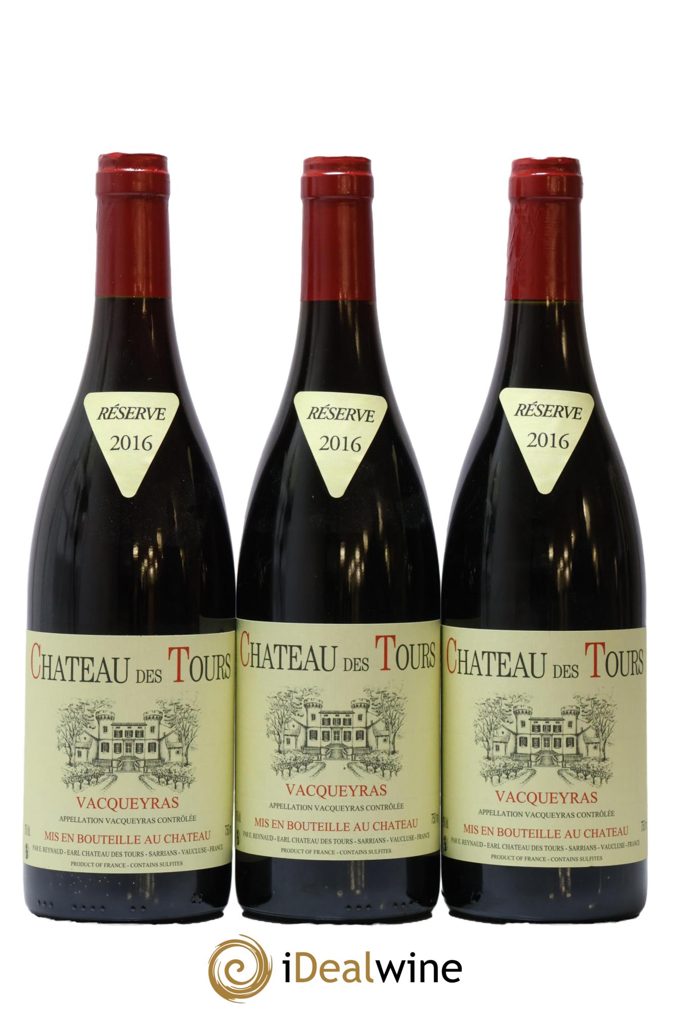 Vacqueyras Château des Tours Emmanuel Reynaud 2016 - Lot de 3 bouteilles - 0