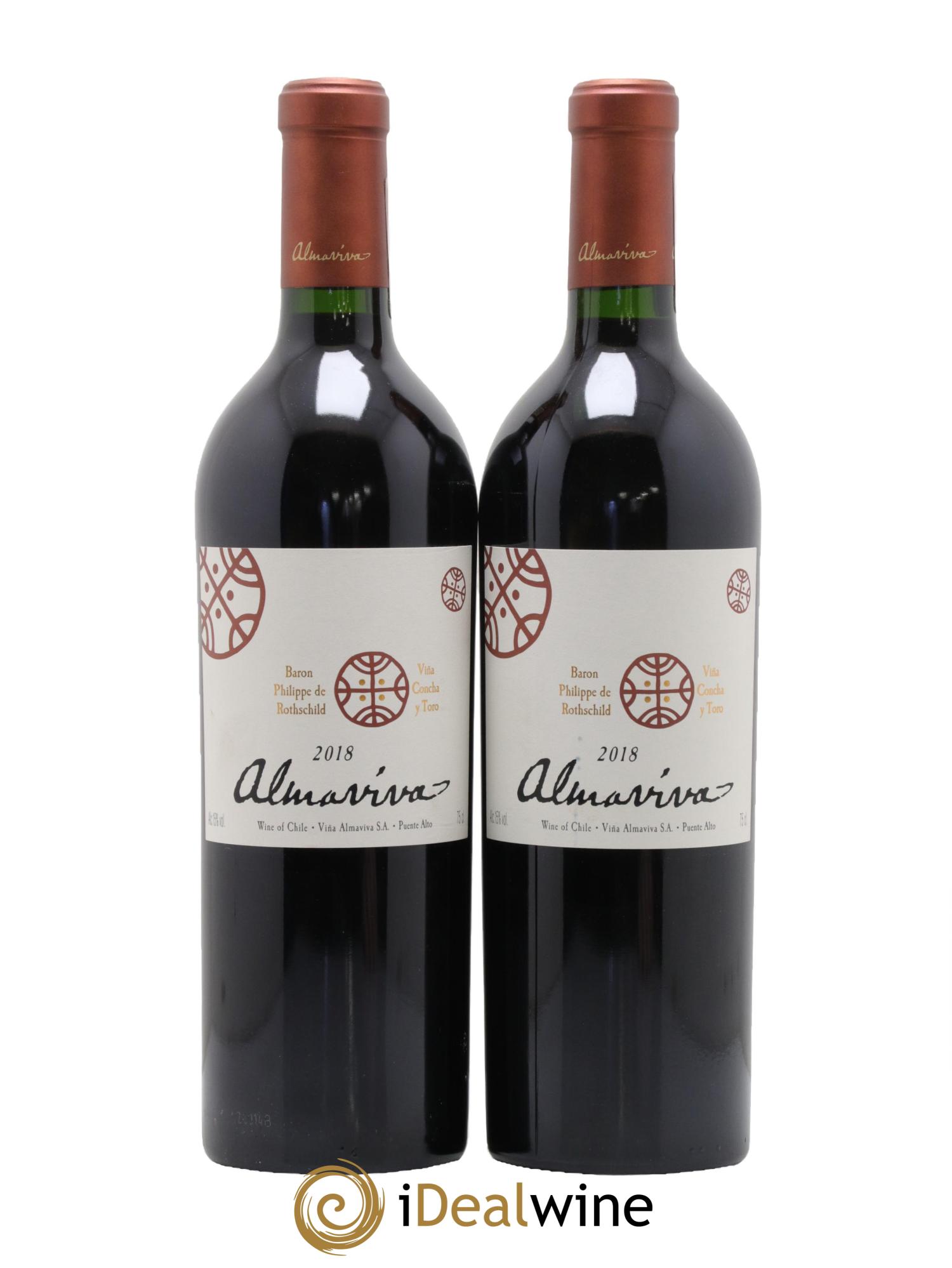 Chili Almaviva Baron P. de Rothschild Concha y Toro 2018 - Lot de 2 bouteilles - 0
