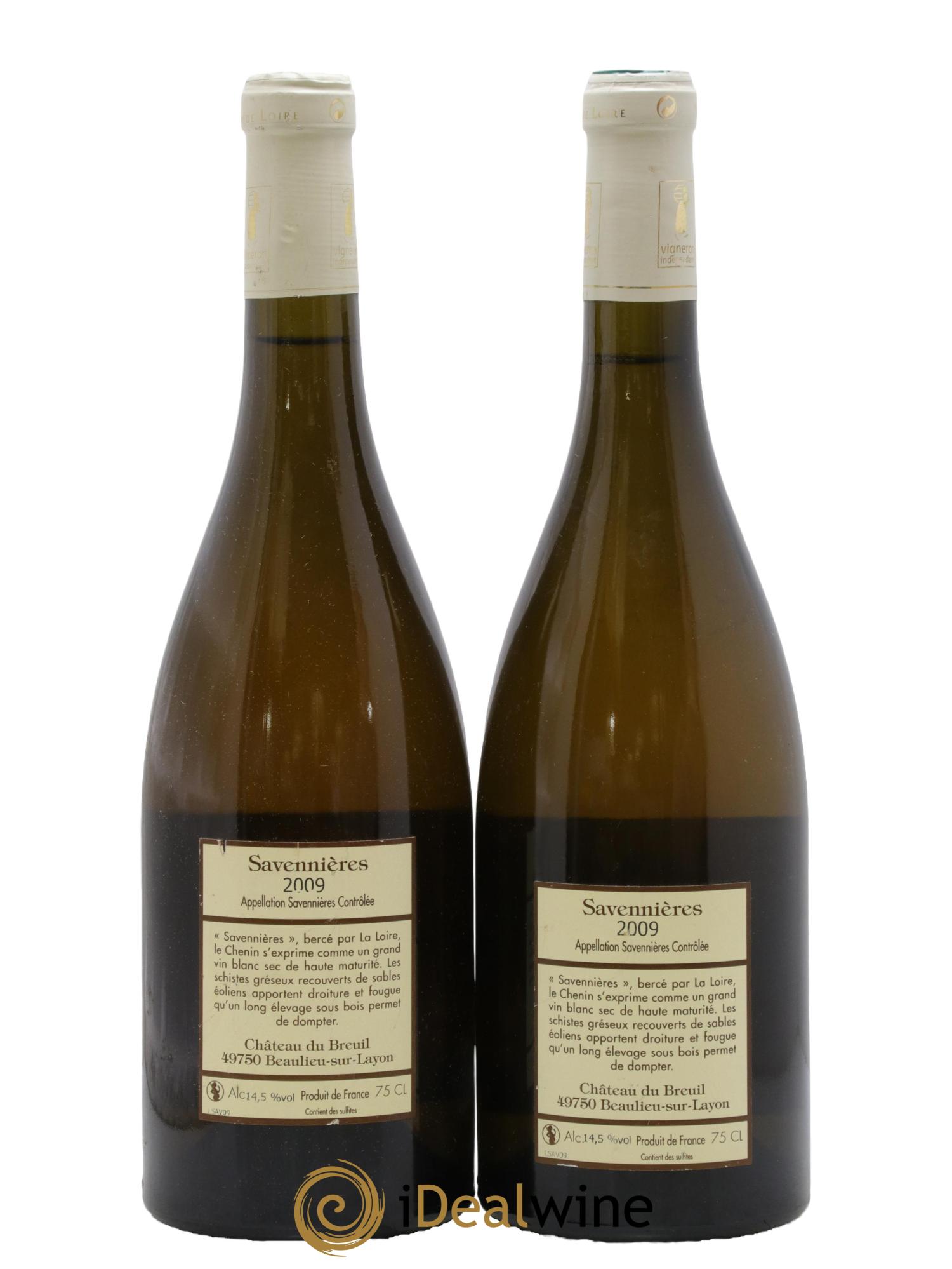 Savennières Château Du Breuil 2009 - Lot of 2 bottles - 1