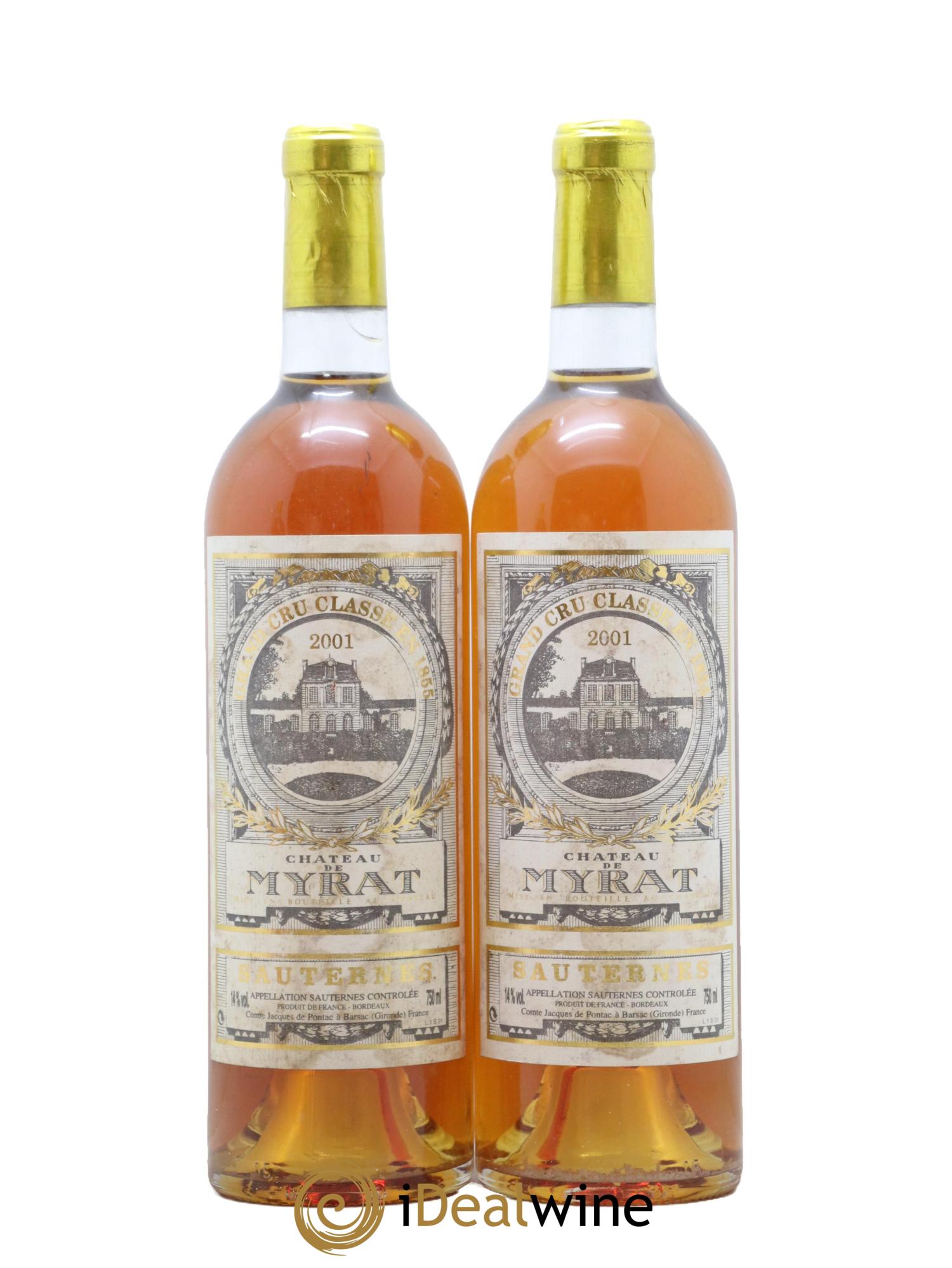 Château de Myrat 2ème Grand Cru Classé 2001 - Lotto di 2 bottiglie - 0