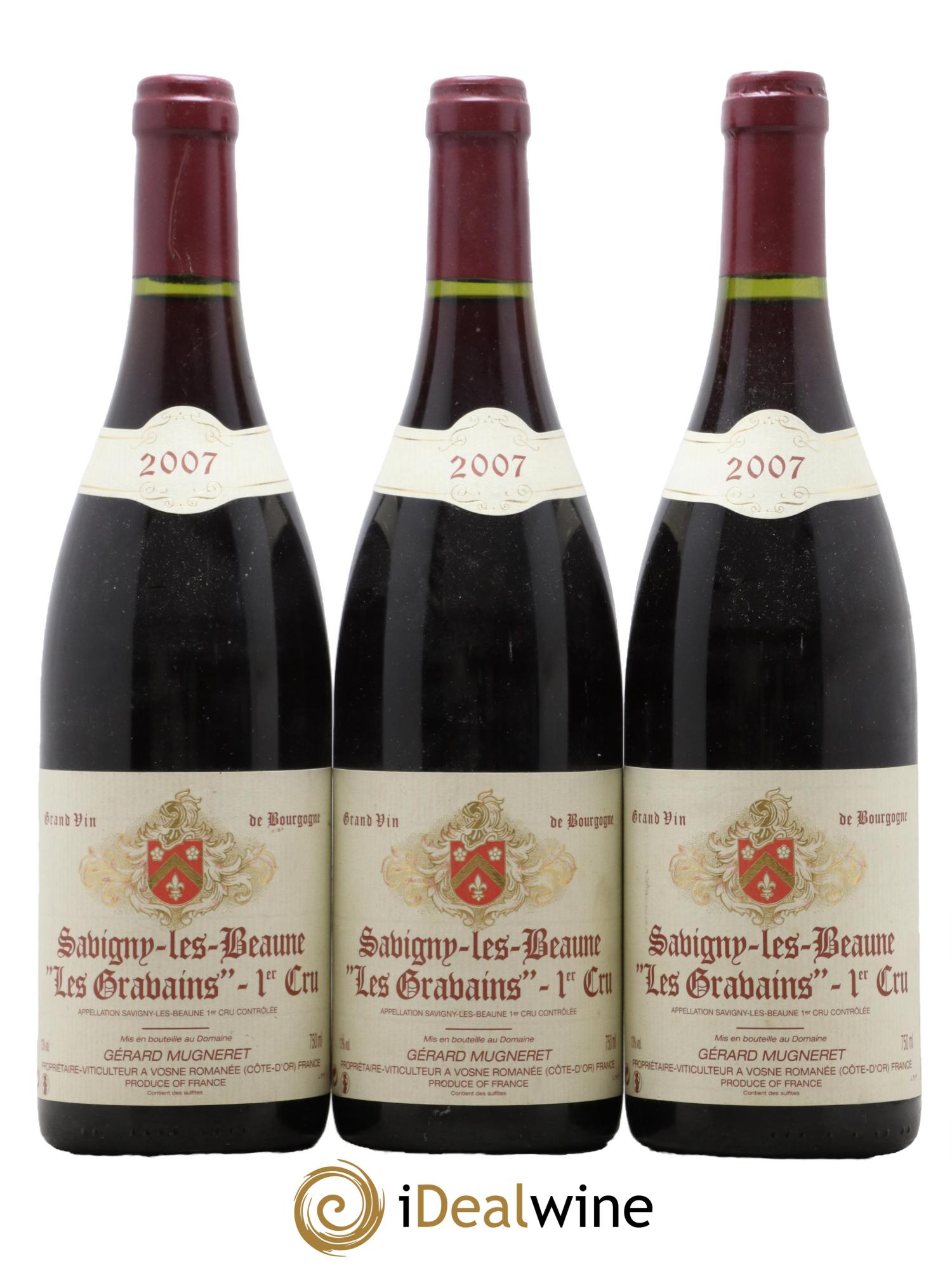 Savigny-lès-Beaune 1er Cru Gravains Gérard Mugneret 2007 - Lot de 3 bouteilles - 0