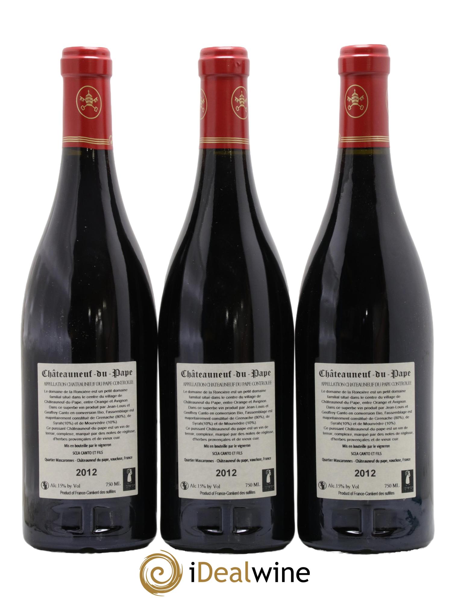 Châteauneuf-du-Pape Domaine de la Roncière 2012 - Posten von 3 Flaschen - 1