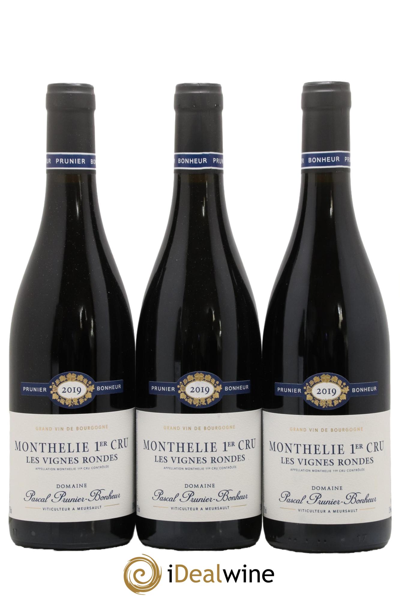 Monthélie 1er Cru Les Vignes Rondes Pascal Prunier Bonheur 2019 - Lot de 3 bouteilles - 0