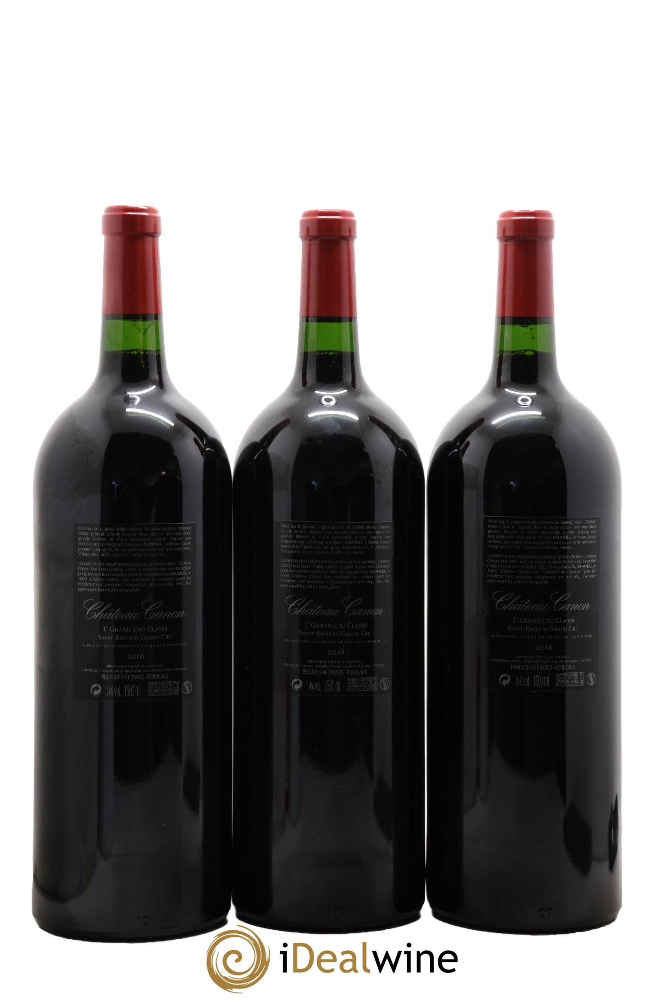 Château Canon 1er Grand Cru Classé B 2016 - Lot de 3 magnums - 1