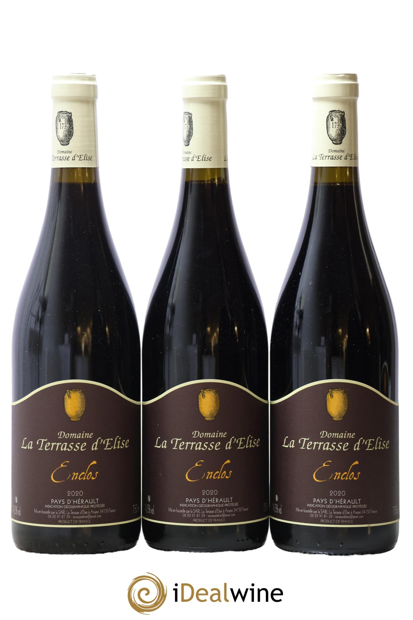 Pays d'Hérault L'Enclos Terrasse d'Elise (Domaine de la) 2020 - Lot de 3 bouteilles - 0