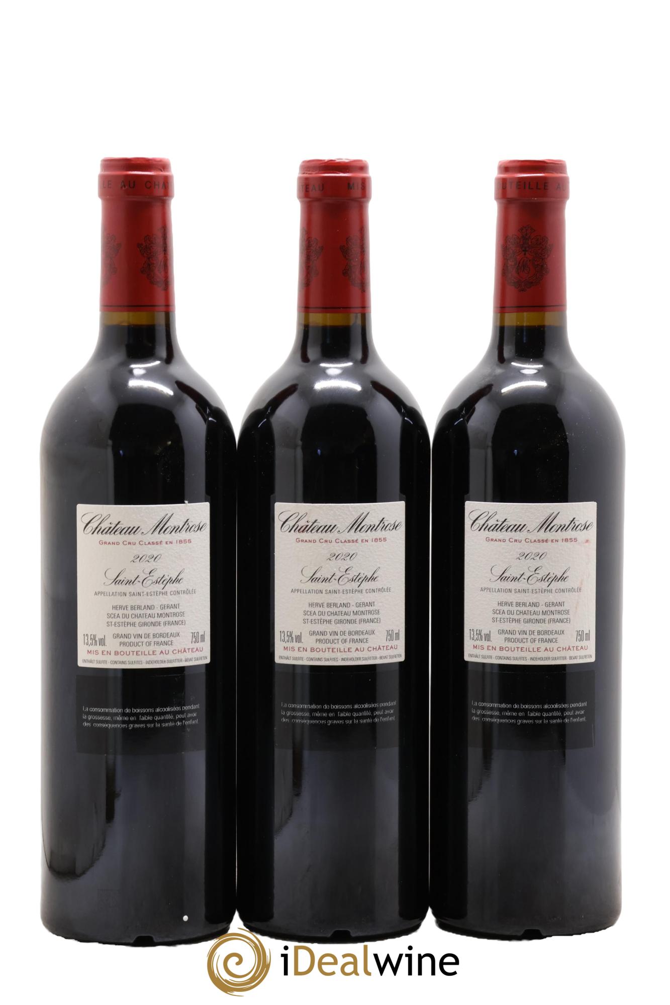 Château Montrose 2ème Grand Cru Classé 2020 - Lot de 3 bouteilles - 1