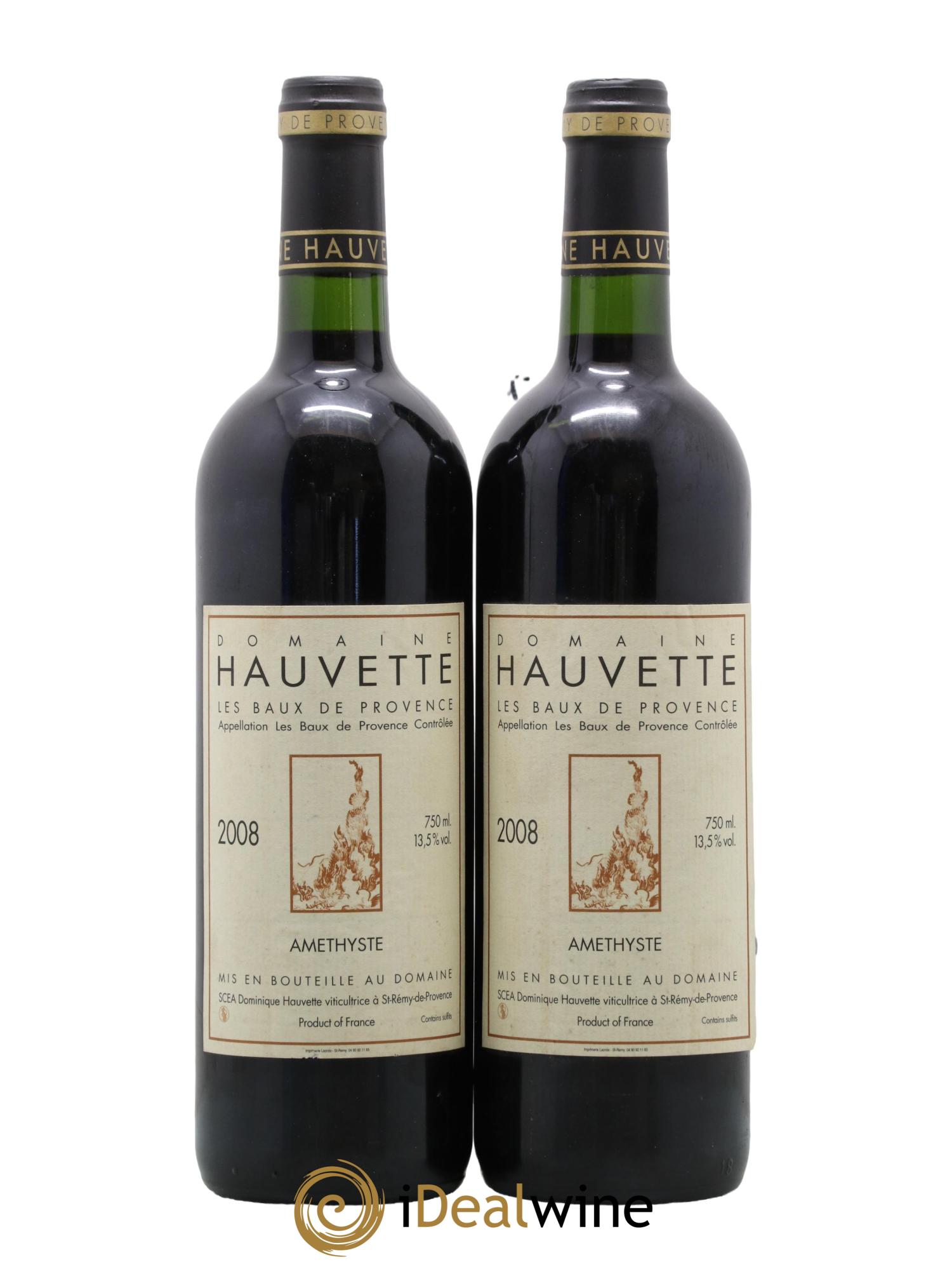 Alpilles Améthyste Hauvette (Domaine) 2008 - Lot de 2 bouteilles - 0