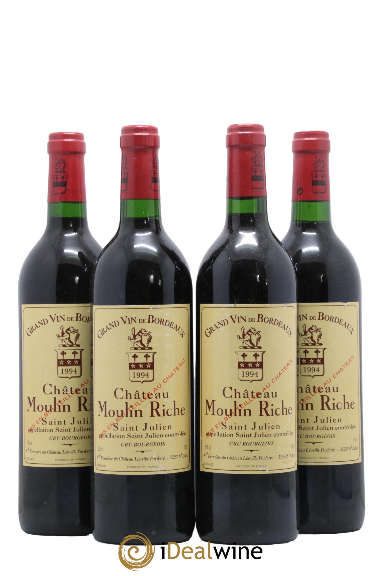 Château Moulin Riche 1994 - Posten von 4 Flaschen - 0
