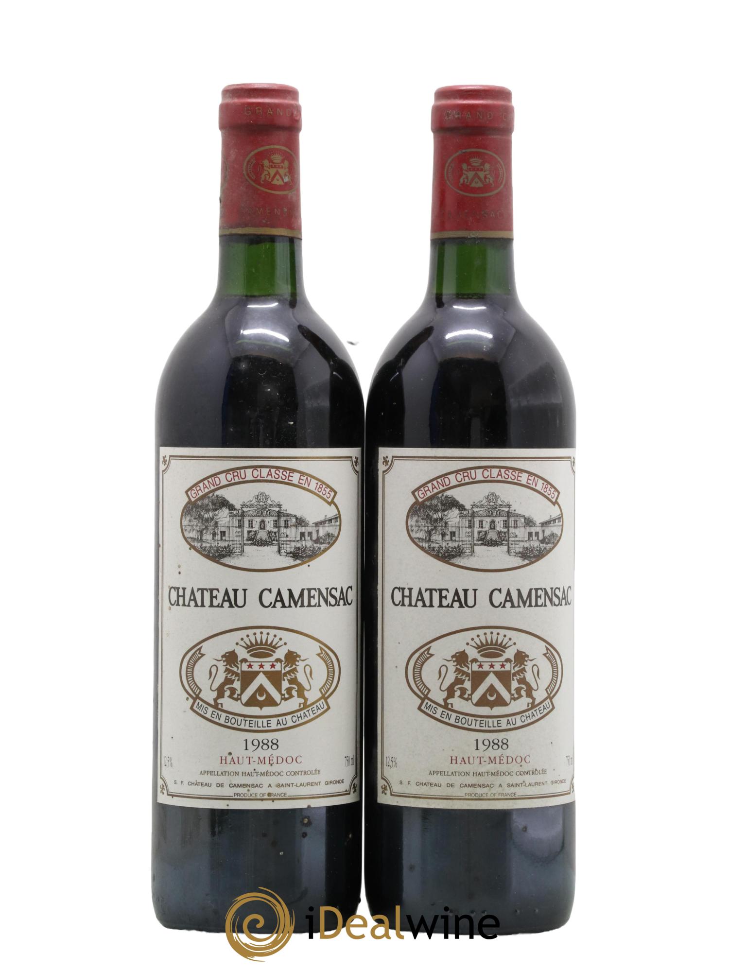 Château Camensac 5ème Grand Cru Classé 1988 - Lot de 2 bouteilles - 0