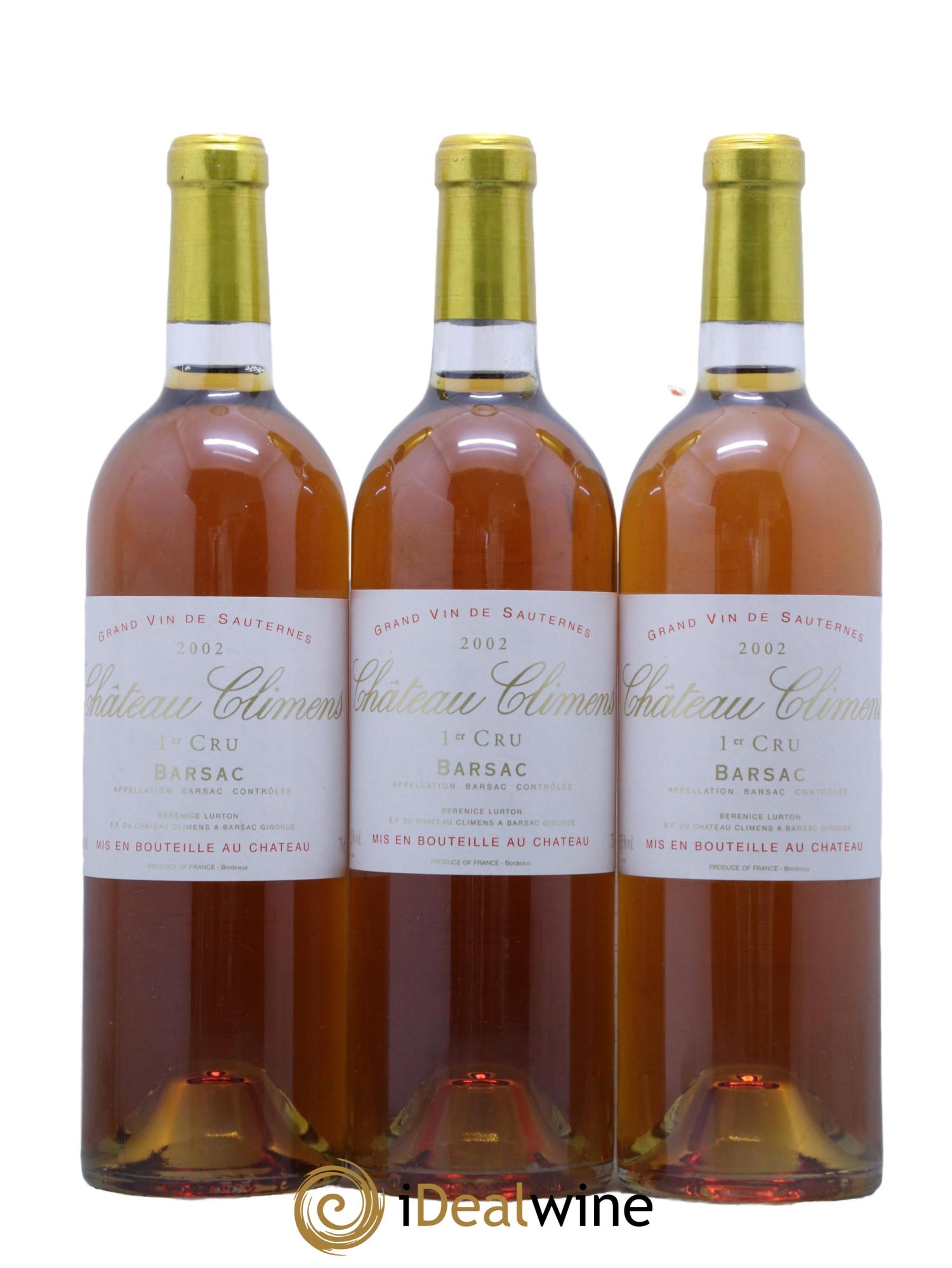Château Climens 1er Grand Cru Classé 2002 - Lotto di 3 bottiglie - 0