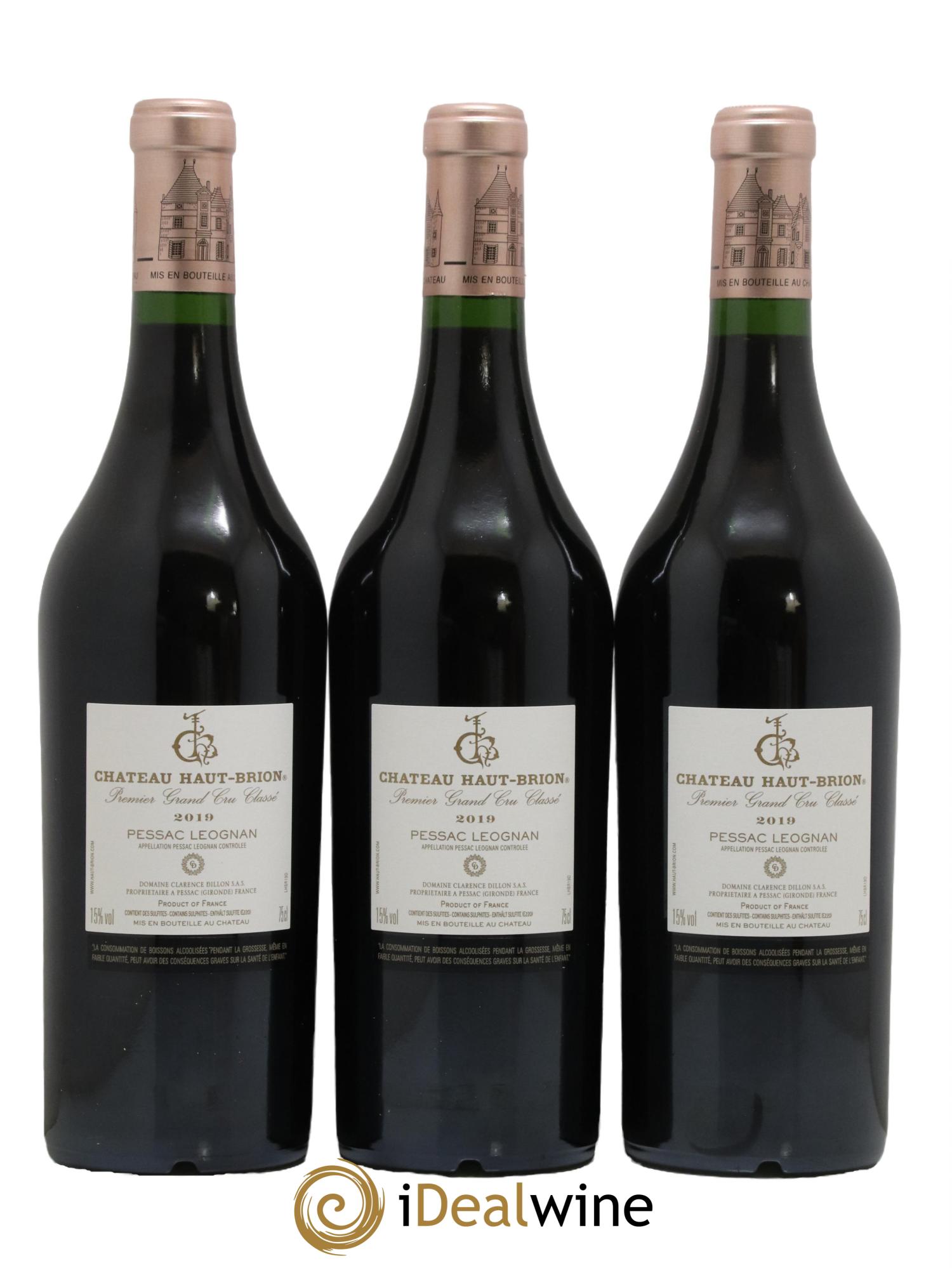 Château Haut Brion 1er Grand Cru Classé 2019 - Lot de 3 bouteilles - 1