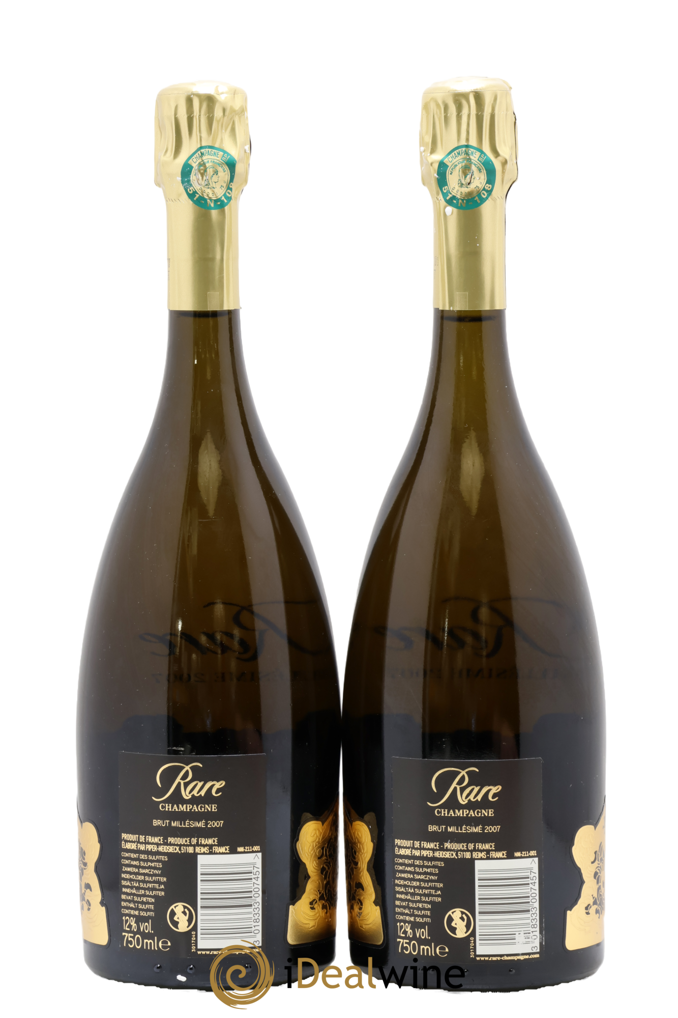 Rare Piper Heidsieck 2007 - Lot de 2 bouteilles - 1