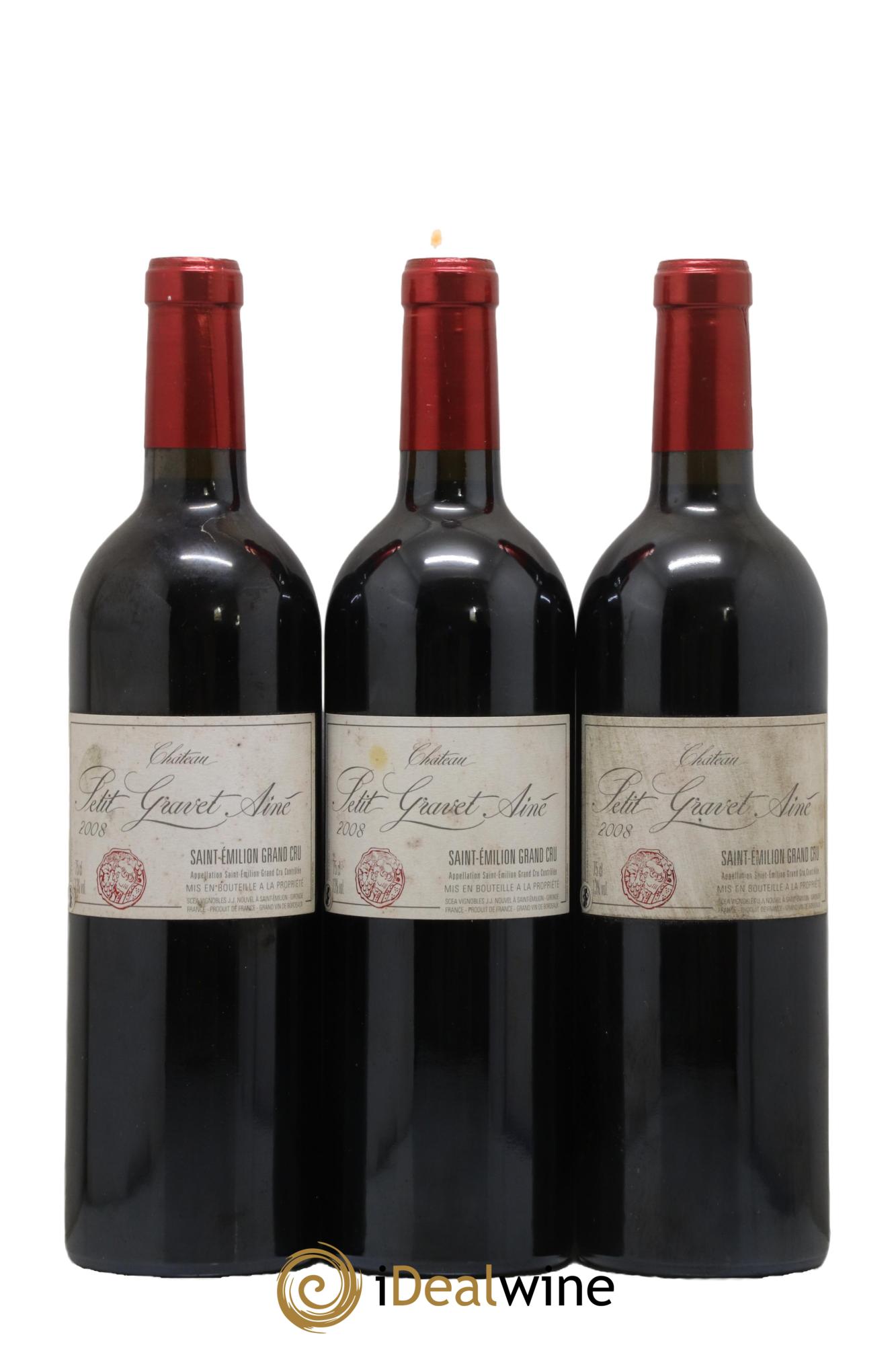 Saint-Émilion Grand Cru Château Petit-Gravet 2008 - Lot of 3 bottles - 0