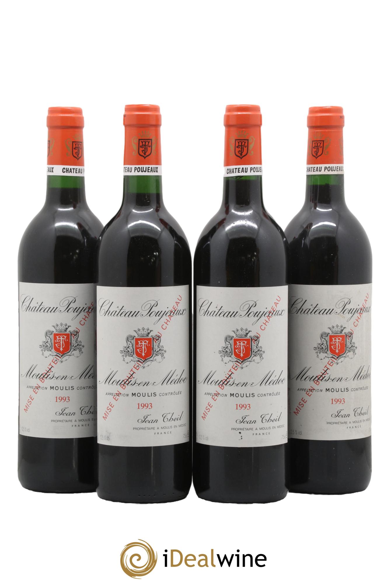 Château Poujeaux 1993 - Lot of 4 bottles - 0