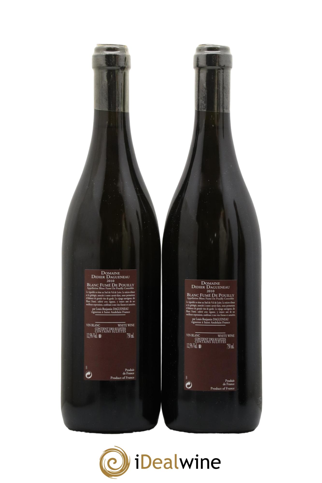Vin de France (anciennement Pouilly-Fumé) Pur Sang Dagueneau (Domaine Didier - Louis-Benjamin) 2010 - Posten von 2 Flaschen - 1