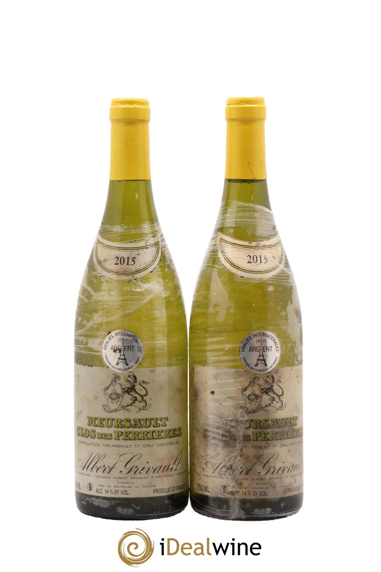 Meursault 1er Cru Clos des Perrières Monopole Albert Grivault 2015 - Posten von 2 Flaschen - 0