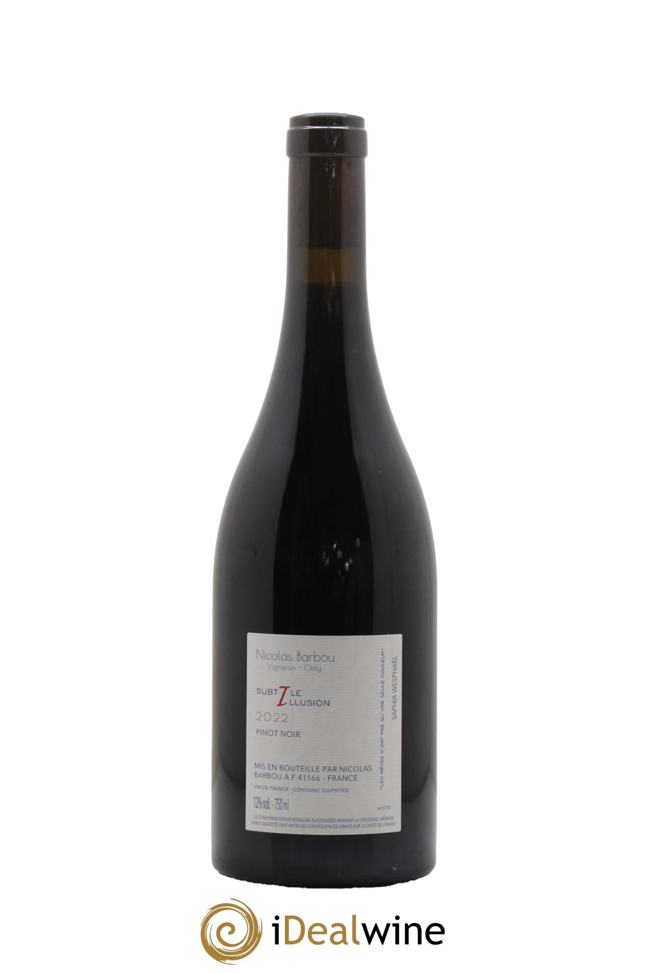 Touraine Oisly Subtile Illusion Nicolas Barbou 2022 - Posten von 1 Flasche - 1