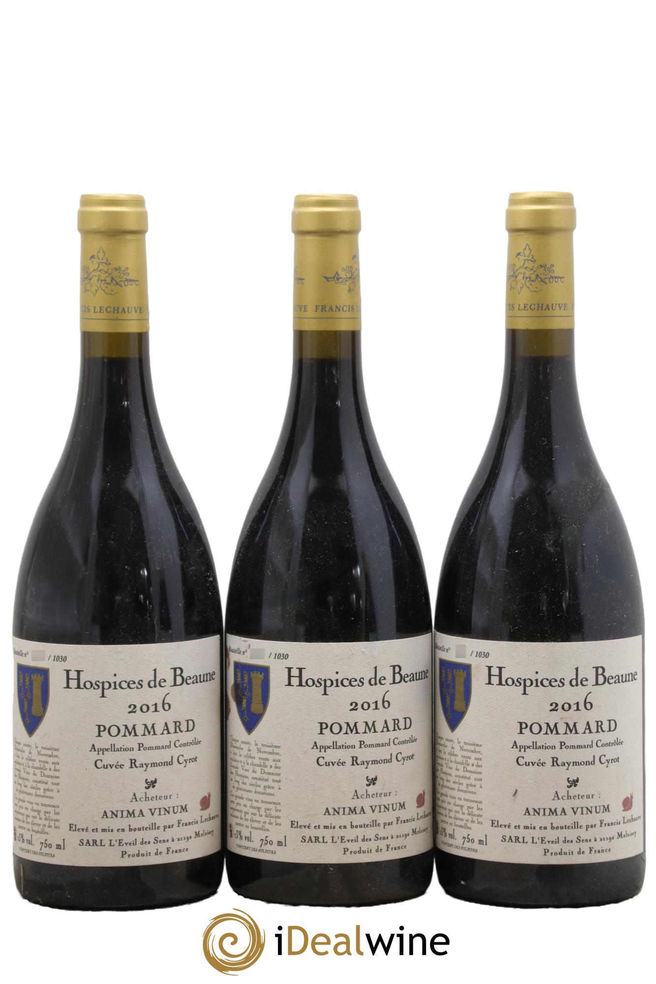 Pommard Cuvée Raymond Cyrot Hospices de Beaune 2016 - Lot de 3 bouteilles - 0