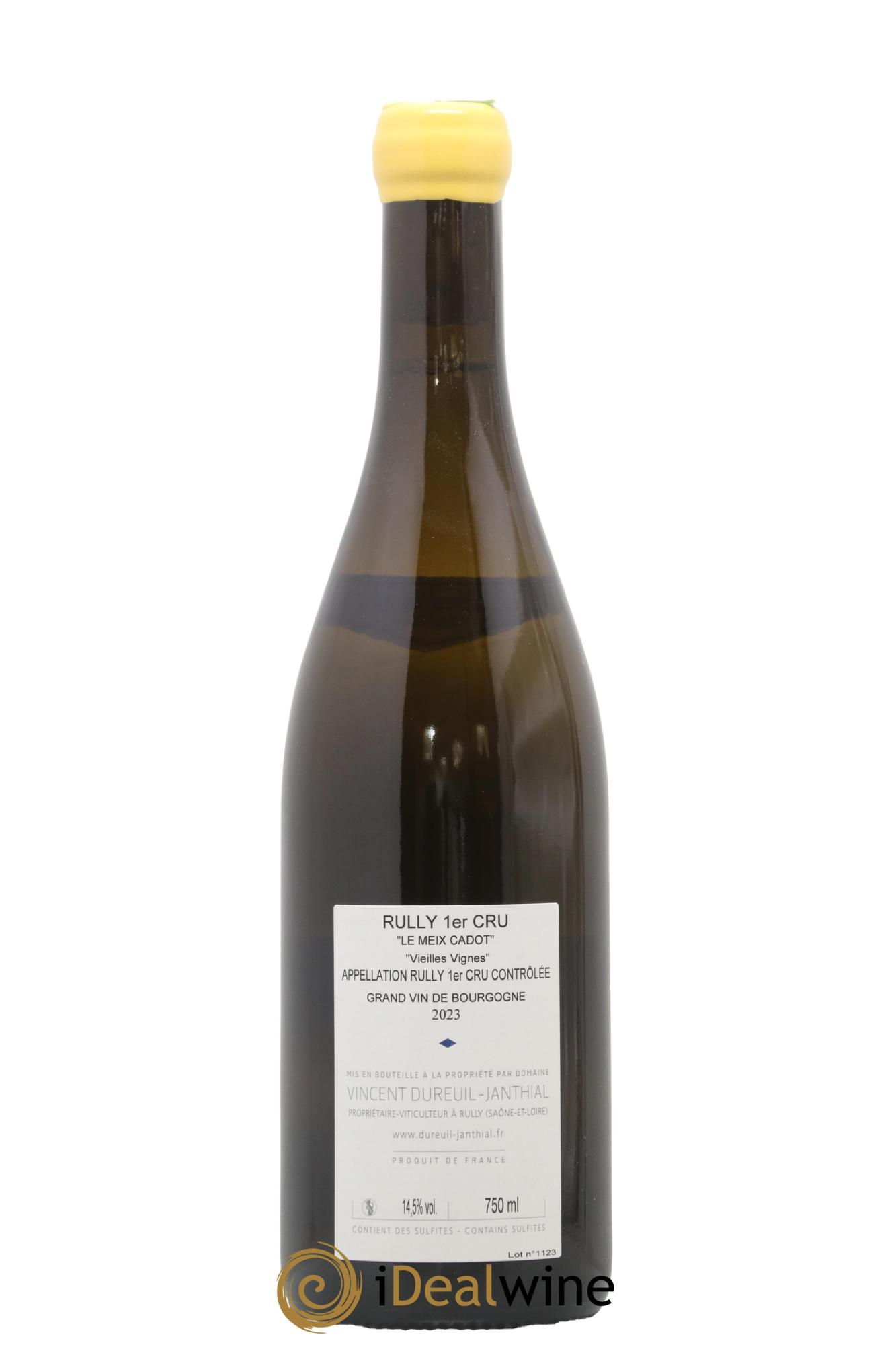 Rully 1er Cru Le Meix Cadot Vieilles Vignes Vincent Dureuil-Janthial 2023 - Lot of 1 bottle - 1