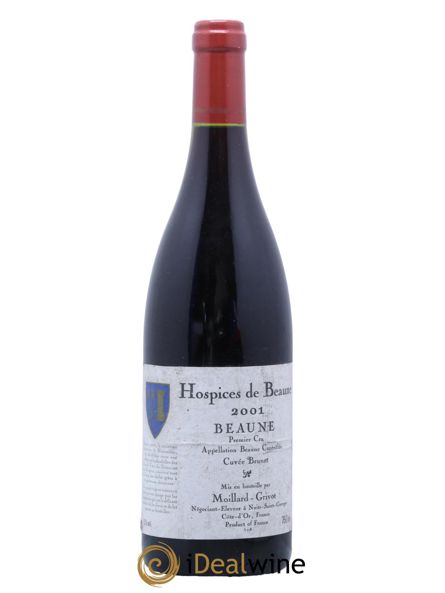 Beaune 1er Cru Hospices de Beaune Cuvée Brunet Moillard Grivot 2001 - Lot de 1 bouteille - 0