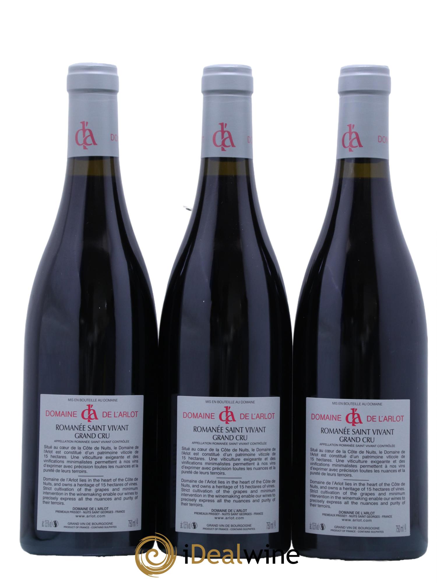 Romanée-Saint-Vivant Grand Cru Domaine de l'Arlot 2018 - Lot de 3 bouteilles - 1