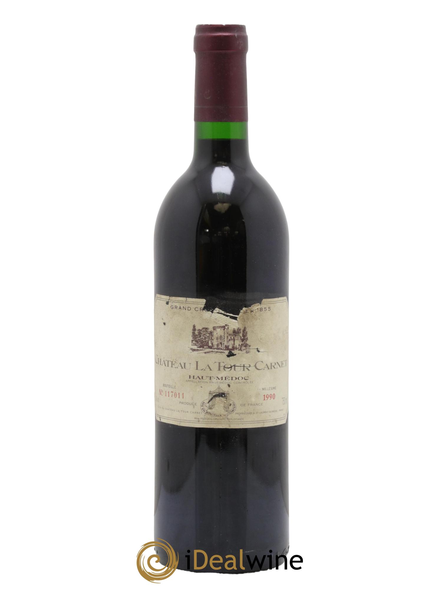 Château la Tour Carnet 4ème Grand Cru Classé 1990 - Lot of 1 bottle - 0