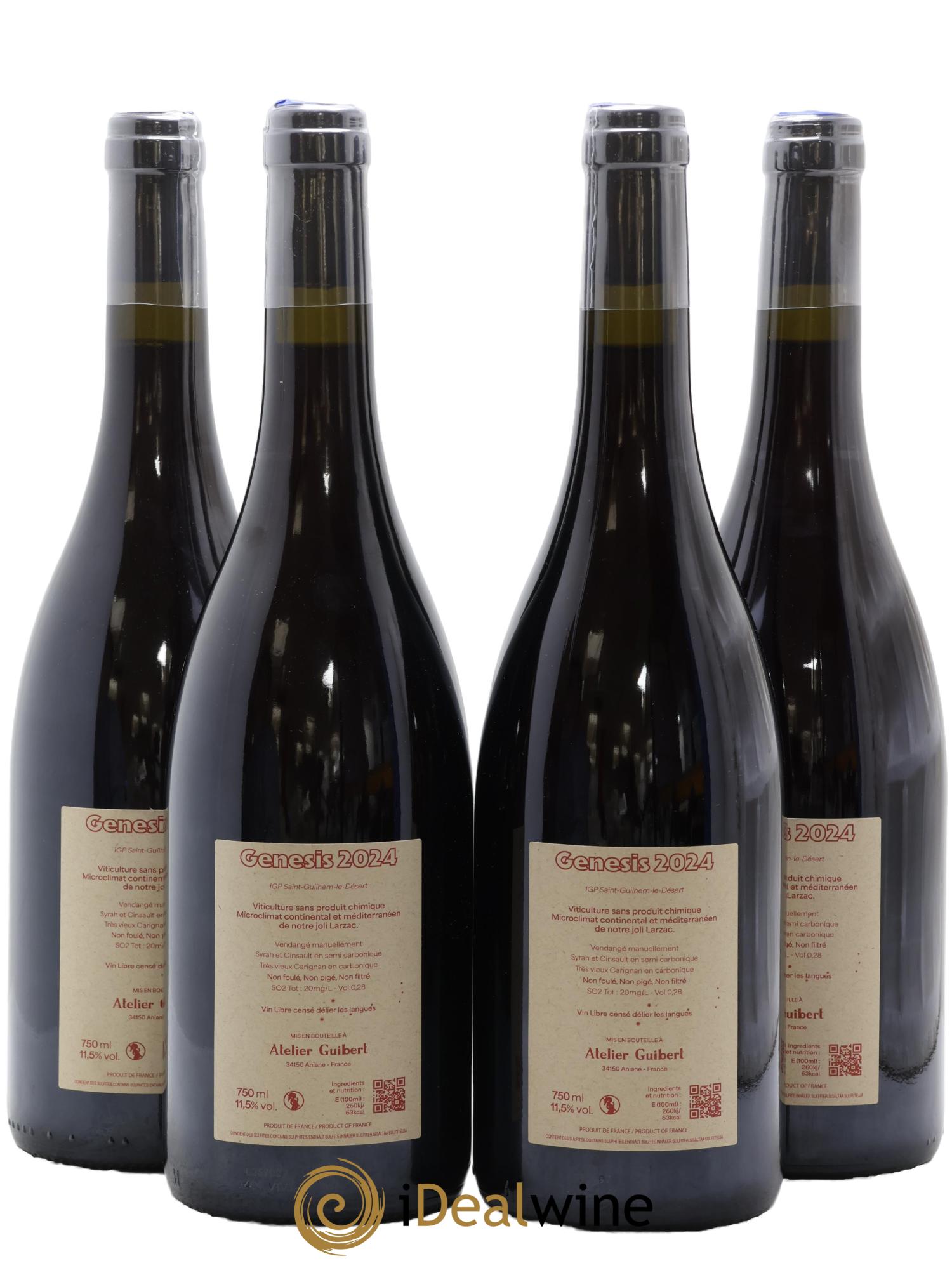 Languedoc Saint-Guilhem-le-Désert Atelier Guibert Génésis 2024 - Lot de 4 bouteilles - 1