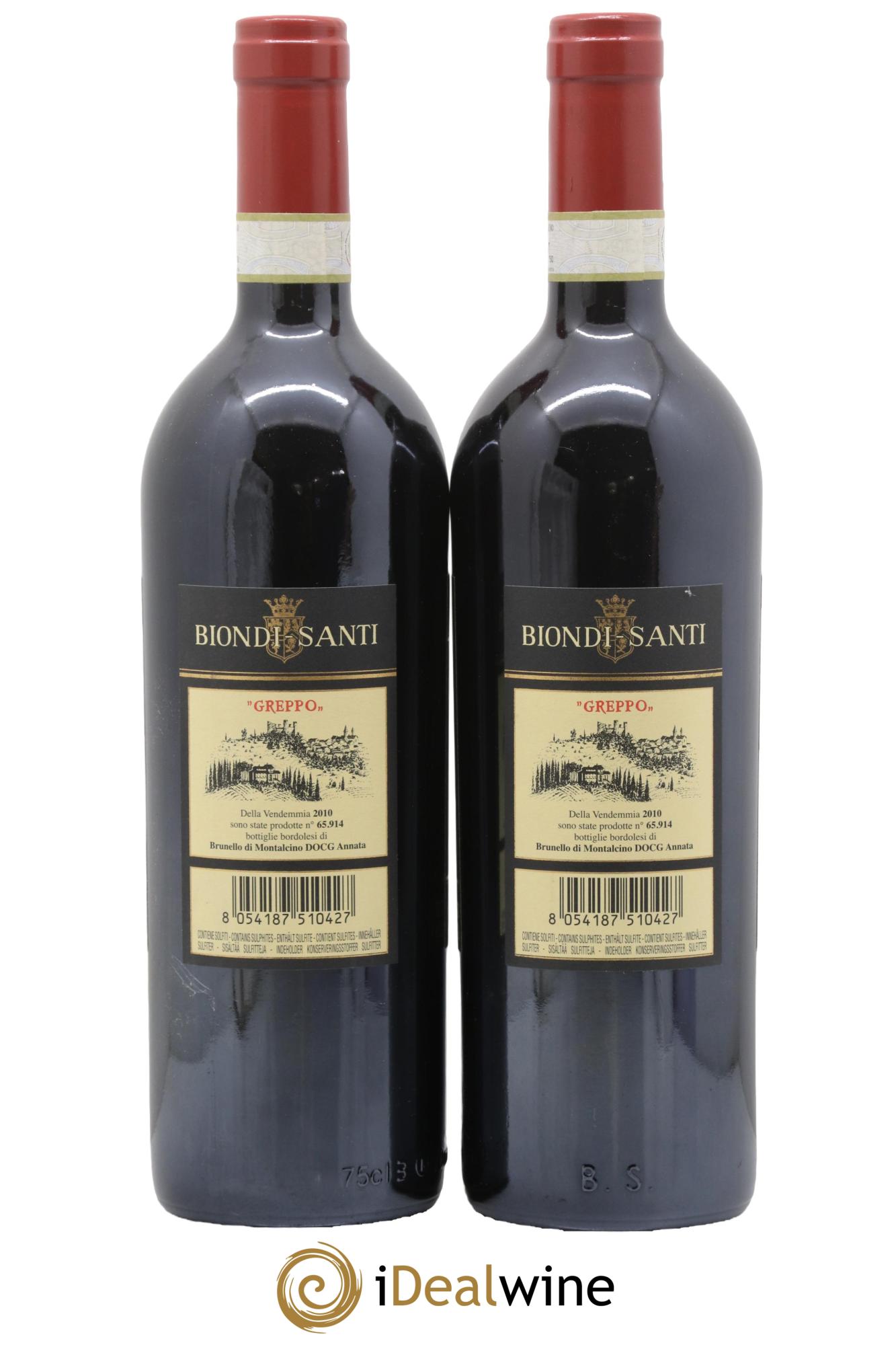 Brunello di Montalcino DOCG Biondi-Santi Tenuta Greppo 2010 - Lot of 2 bottles - 1