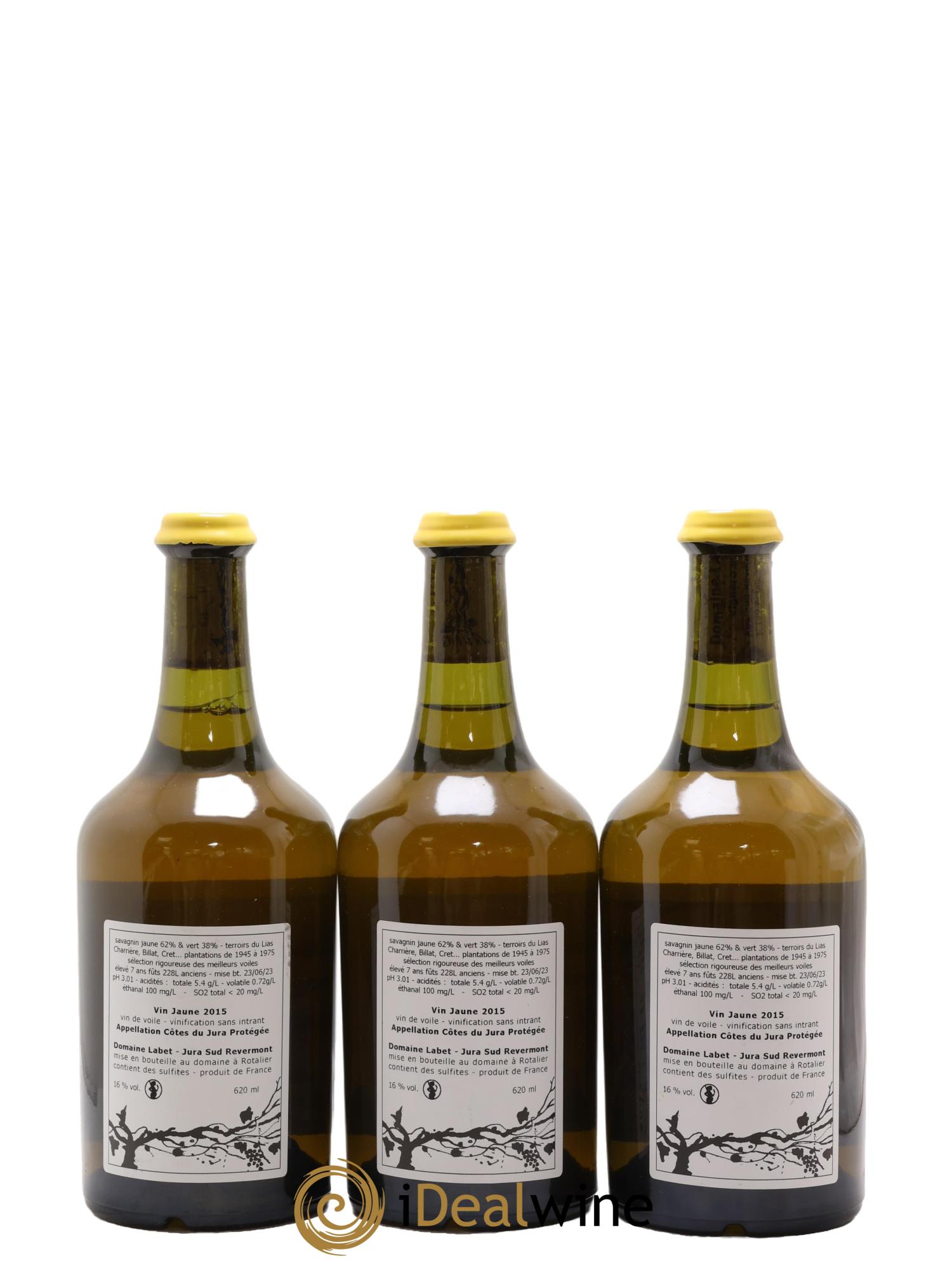 Côtes du Jura Vin Jaune Romain - Julien - Charline Labet 2015 - Lot de 3 clavelins - 1