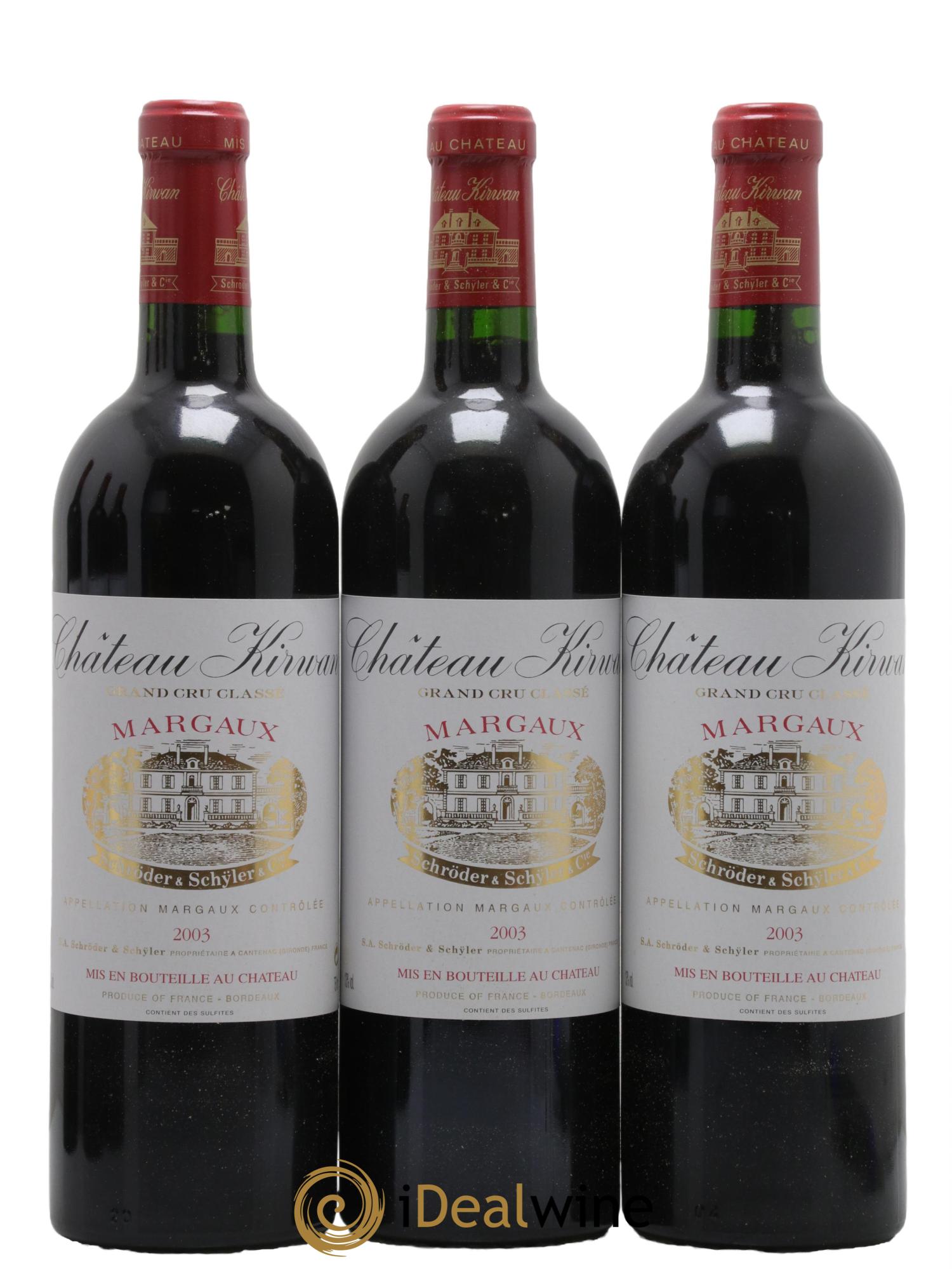 Château Kirwan 3ème Grand Cru Classé 2003 - Lot de 6 bouteilles - 2