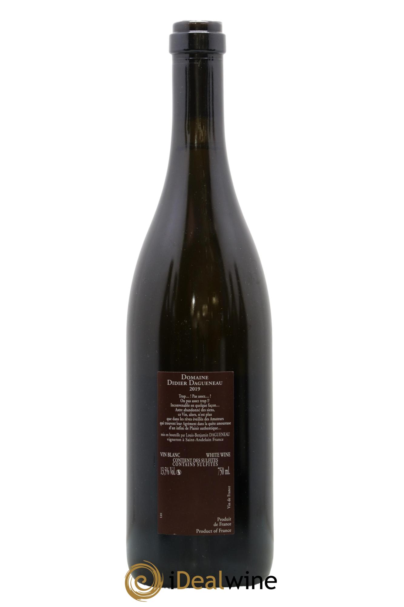 Vin de France (anciennement Pouilly-Fumé) Pur Sang Dagueneau (Domaine Didier - Louis-Benjamin) 2019 - Posten von 1 Flasche - 1