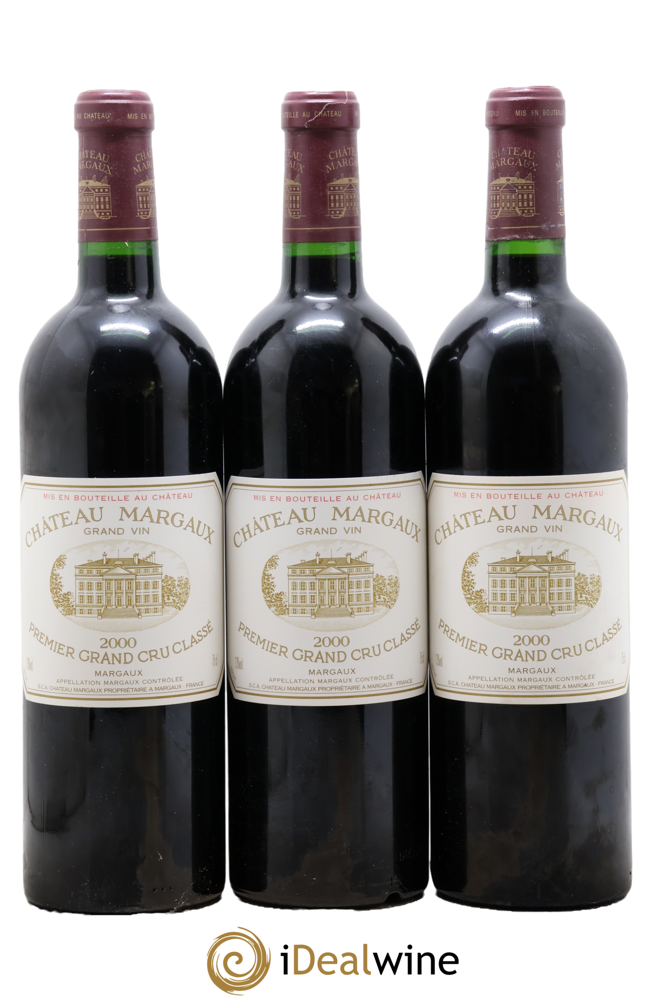 Château Margaux 1er Grand Cru Classé 2000 - Lot de 3 bouteilles - 0